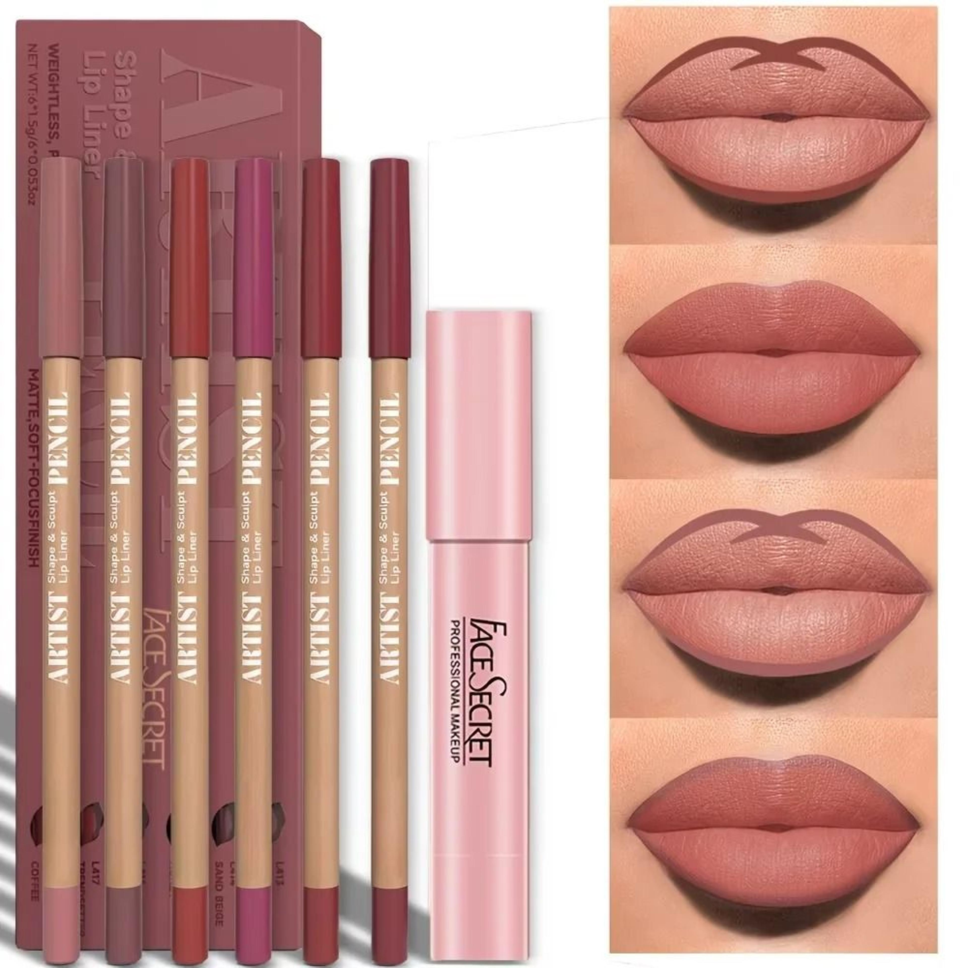 7Piece Matte Lip Liner  Lipstick Gift Set  LongLasting Waterproof Lip Crayon Collection 8
