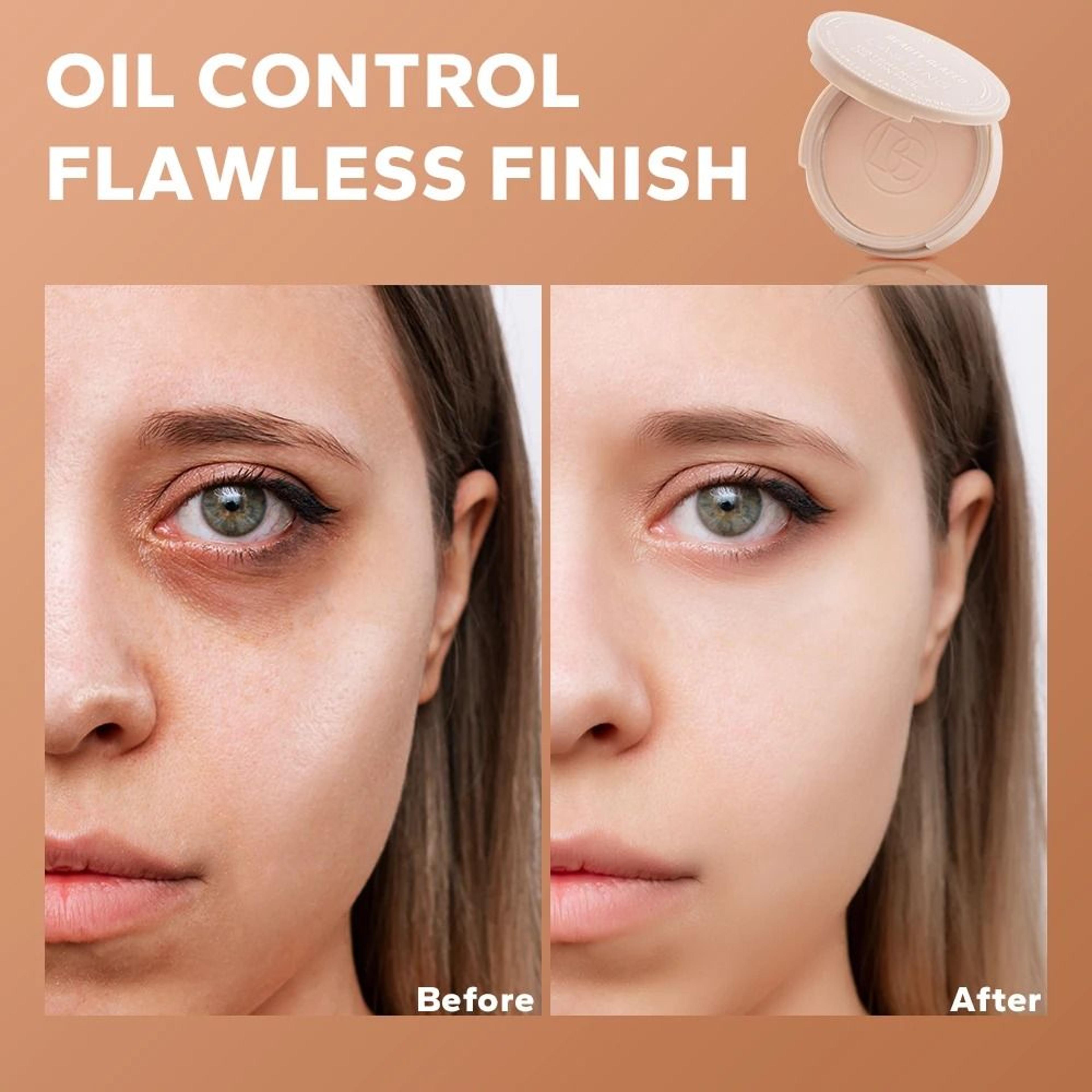 BEAUTY GLAZED Oil Control Matte Pressed Powder  LongLasting Flawless Setting Face Powder Compact Wi 2