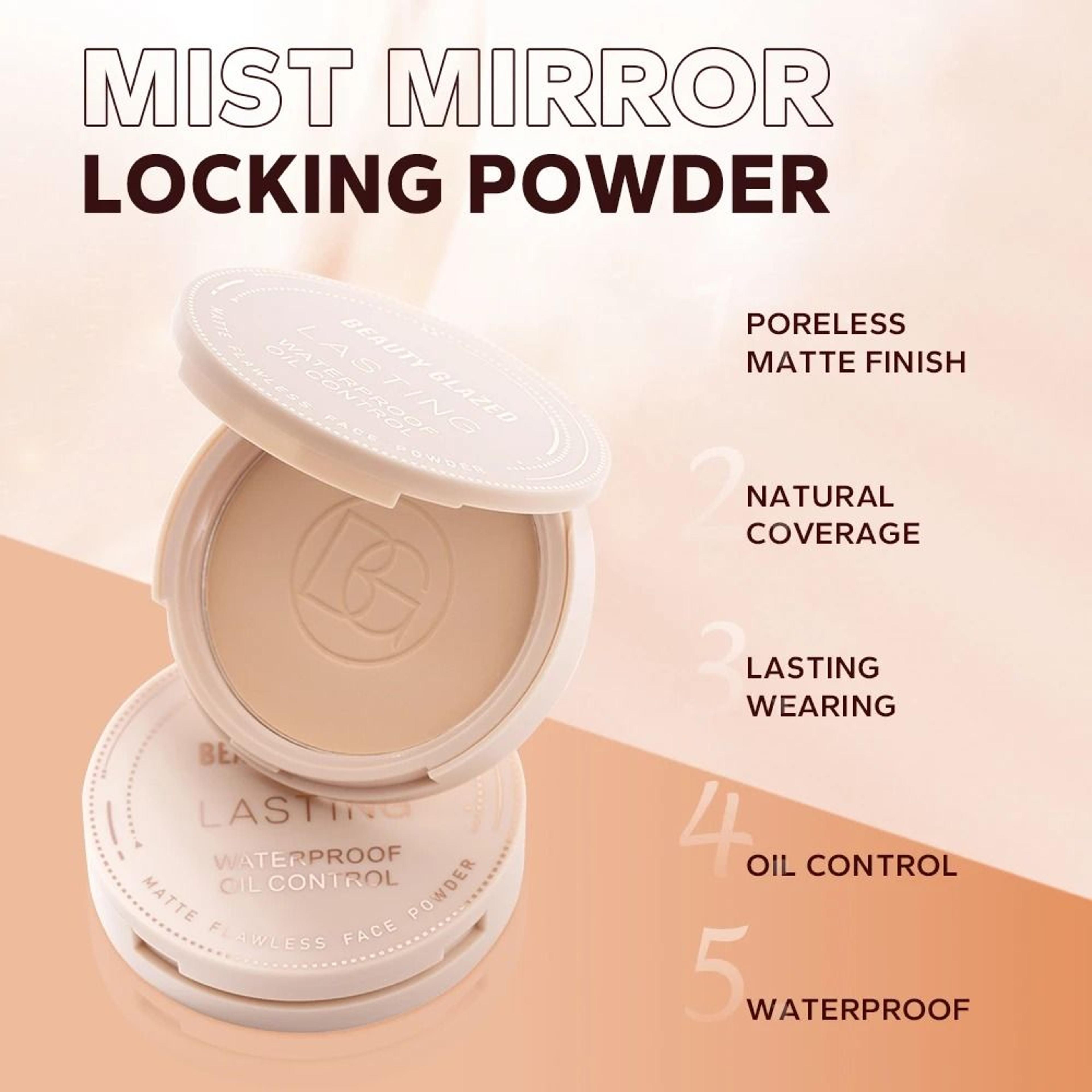BEAUTY GLAZED Oil Control Matte Pressed Powder  LongLasting Flawless Setting Face Powder Compact Wi 3