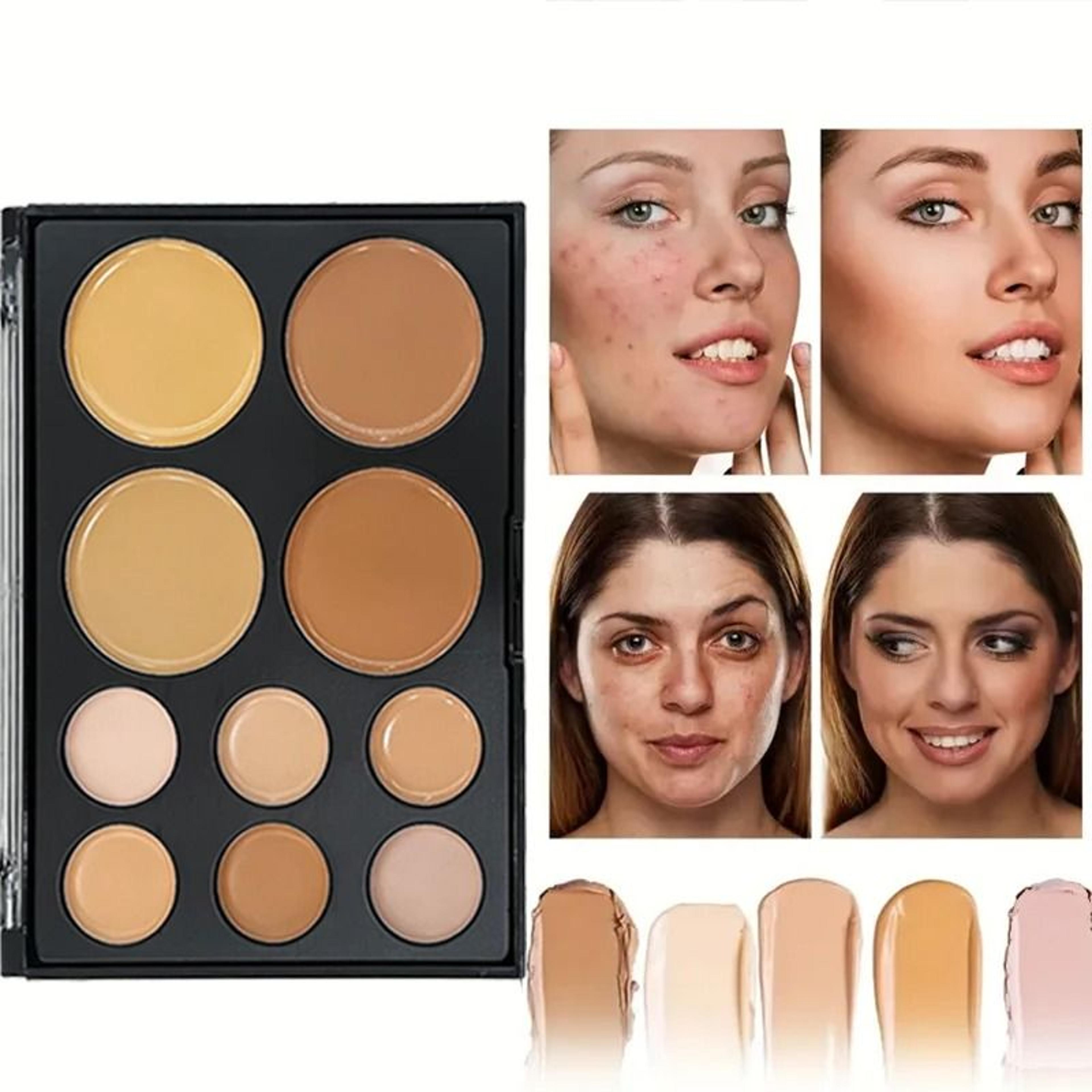 10Color Pro Cream Concealer Palette  Full Coverage Dark Circle Tattoo  Contour Correction Base 2
