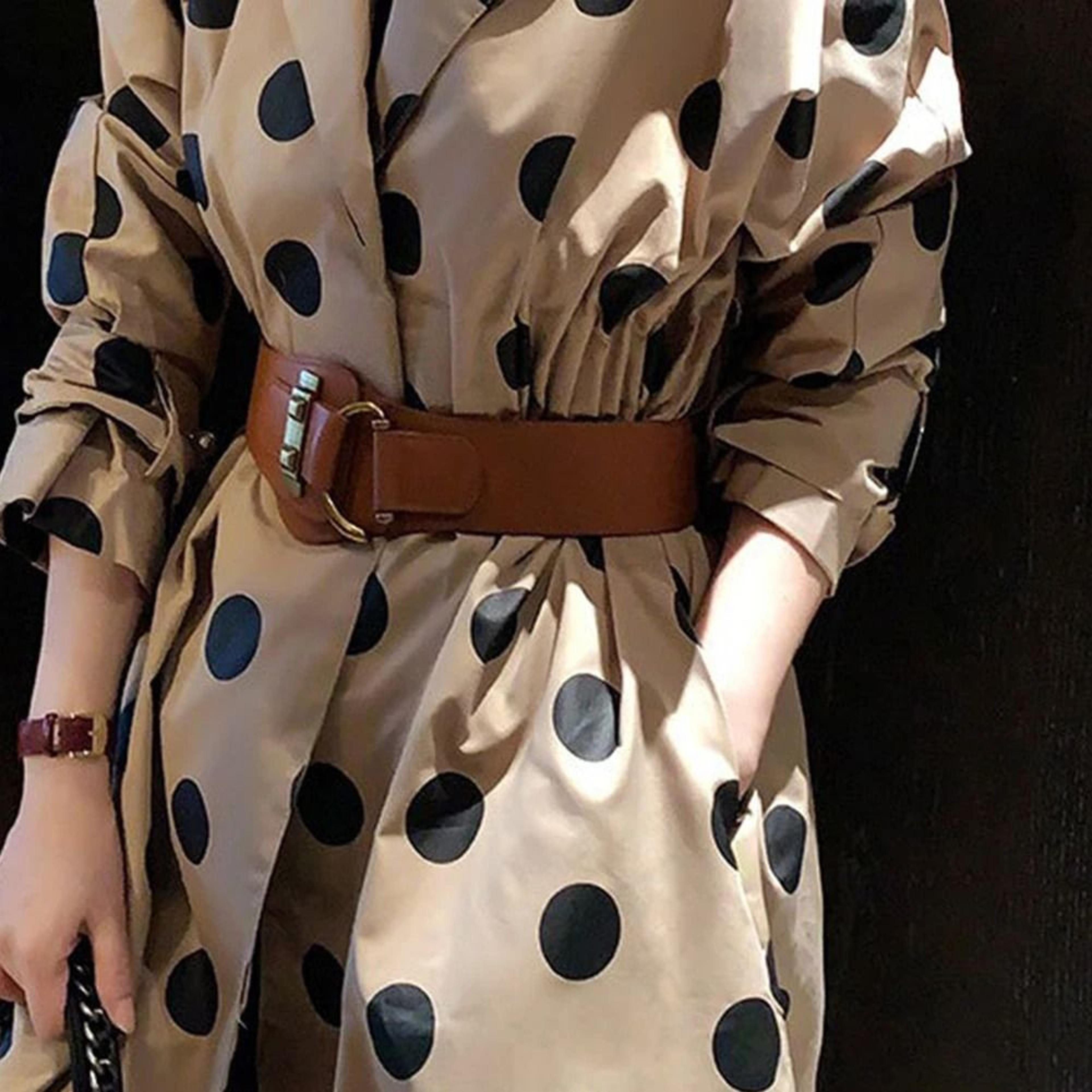 Womens PureColor Leather Waist Belt With Gold Buckle  Soft Adjustable Accent Belt For Dresses  Coat 1
