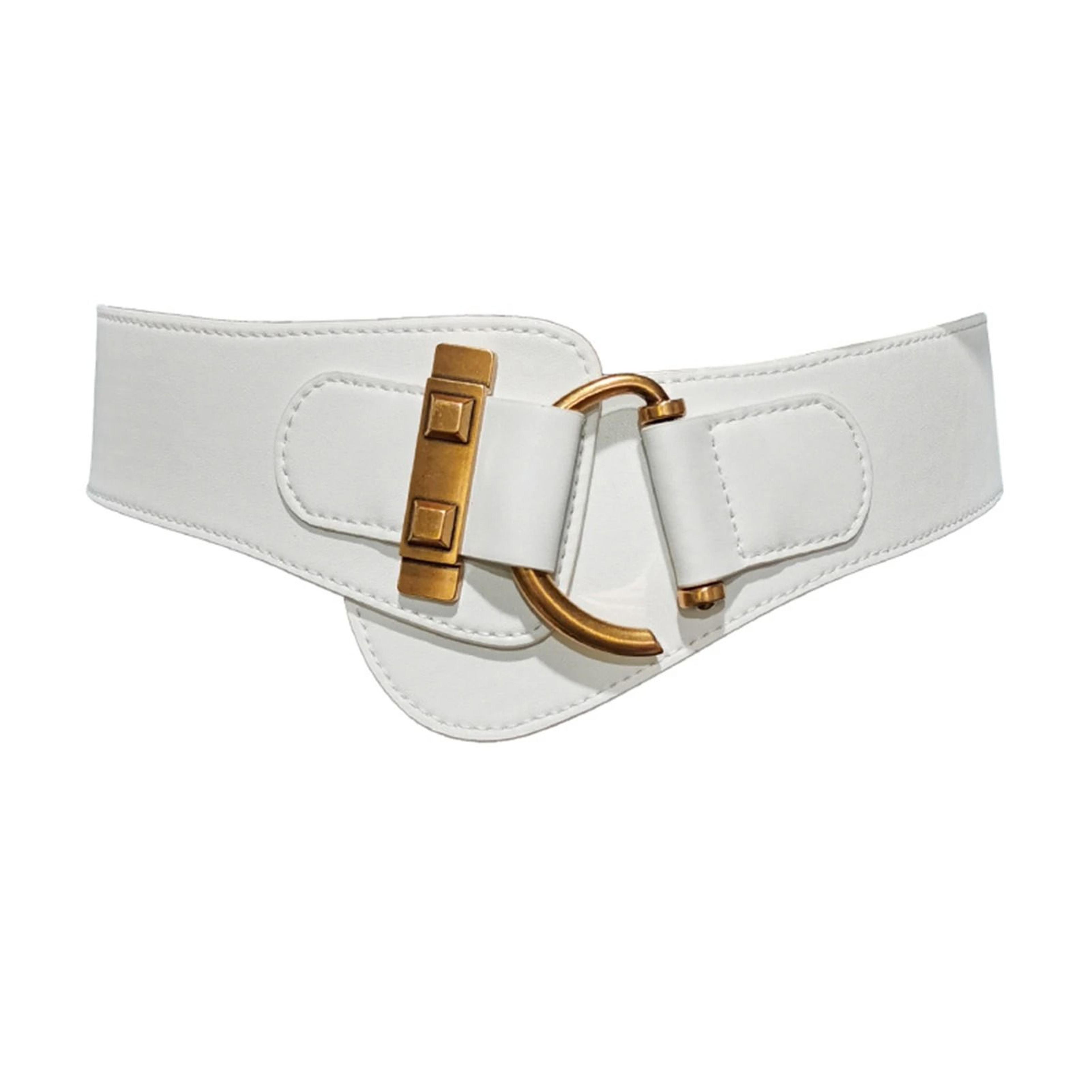 Womens PureColor Leather Waist Belt With Gold Buckle  Soft Adjustable Accent Belt For Dresses  Coat 7