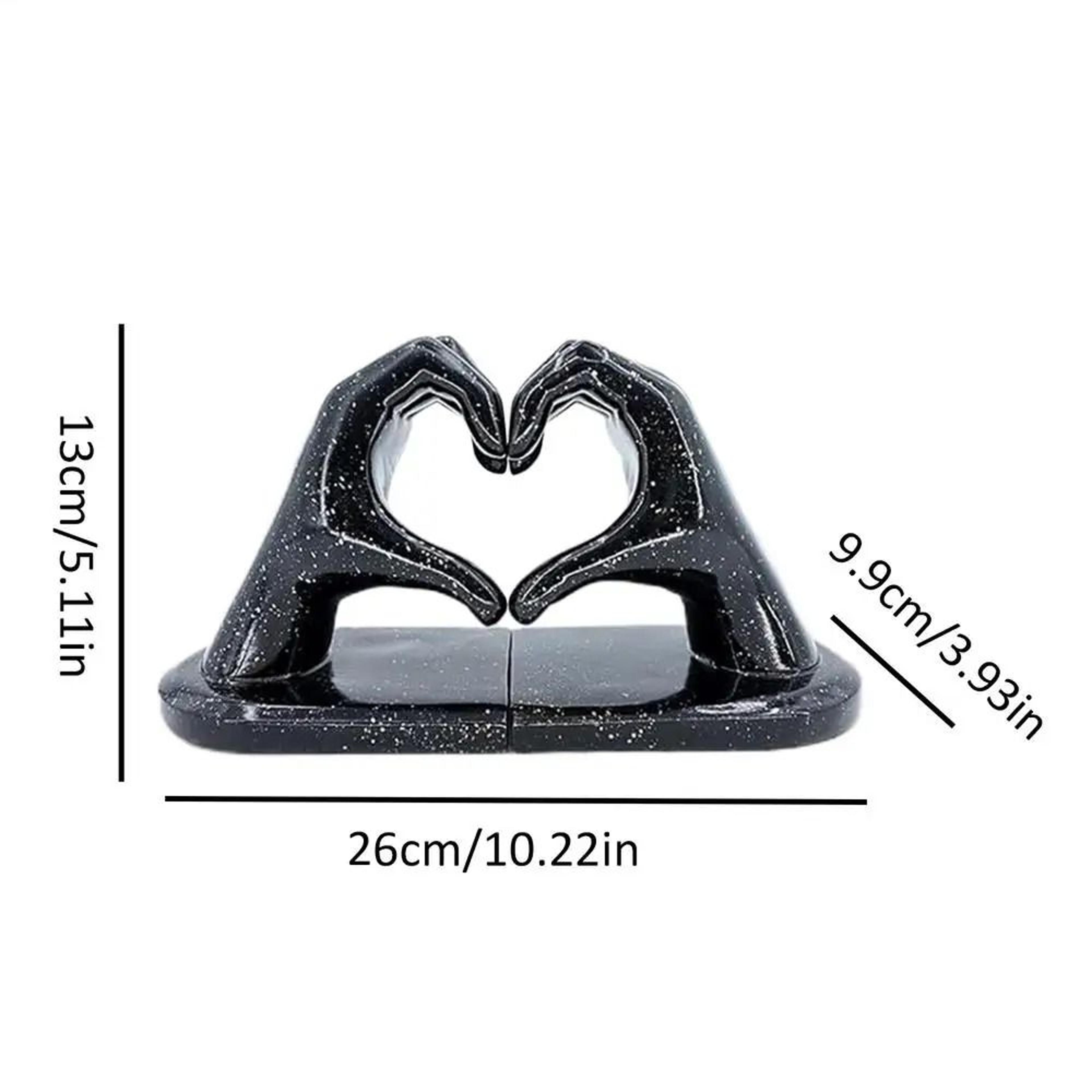 Gold Decorative Finger Heart Statue Bookends  Modern HeartShape Sculpture Book Supports For Bookshe 7