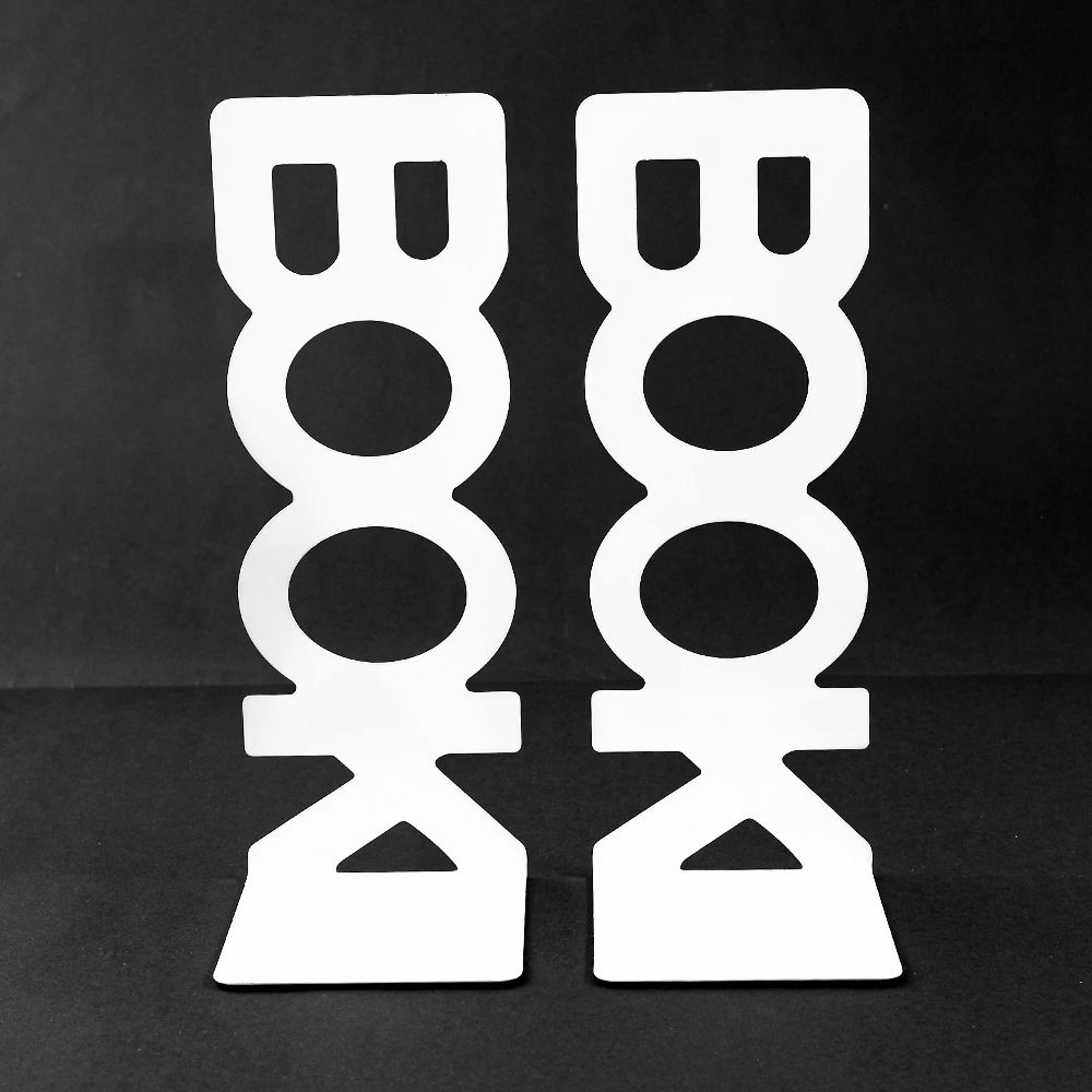 2-piece "book" word metal bookends - decorative heavy-duty iron desktop & bookshelf organizer set
