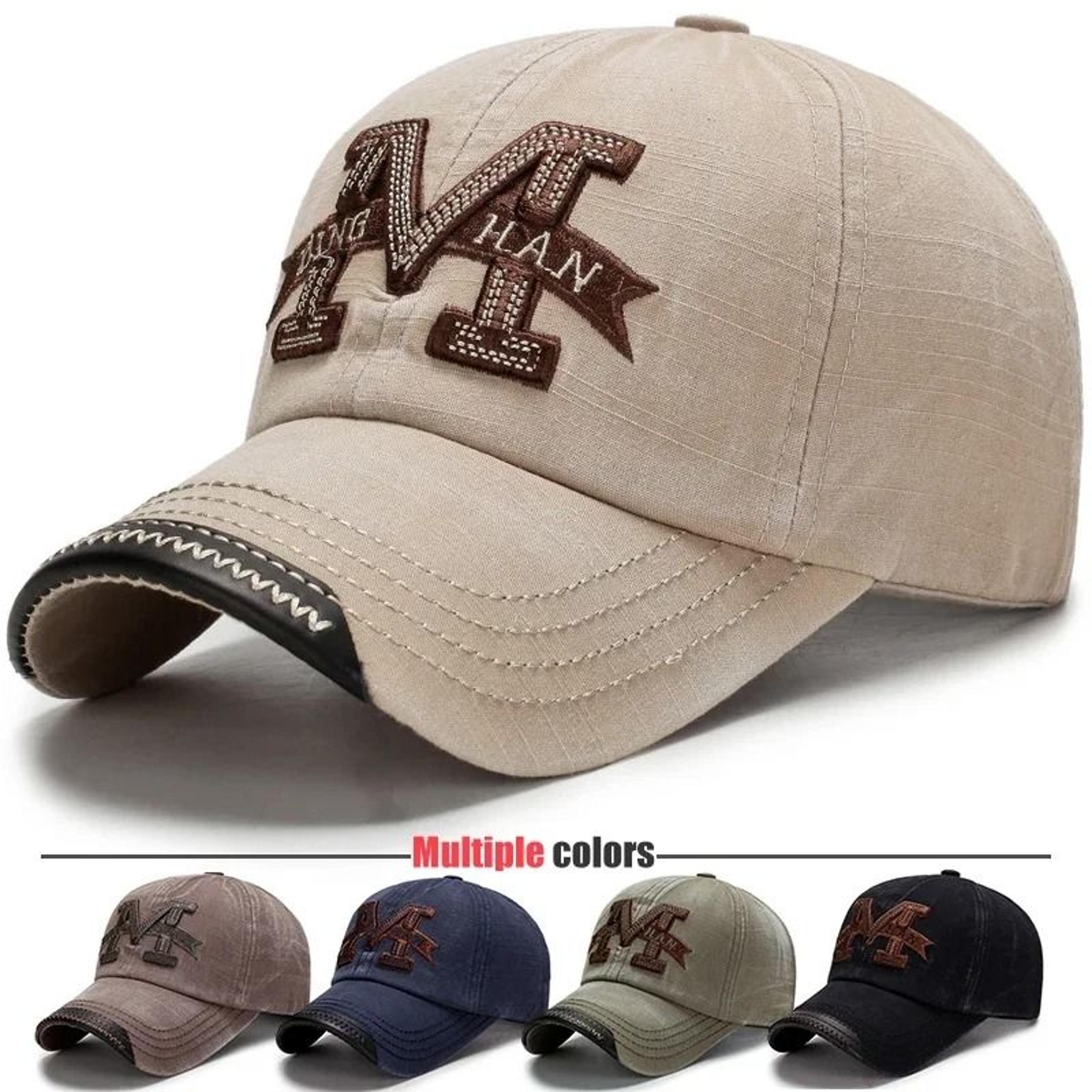 men's vintage washed cotton baseball cap - retro embroidered casual outdoor sun hat