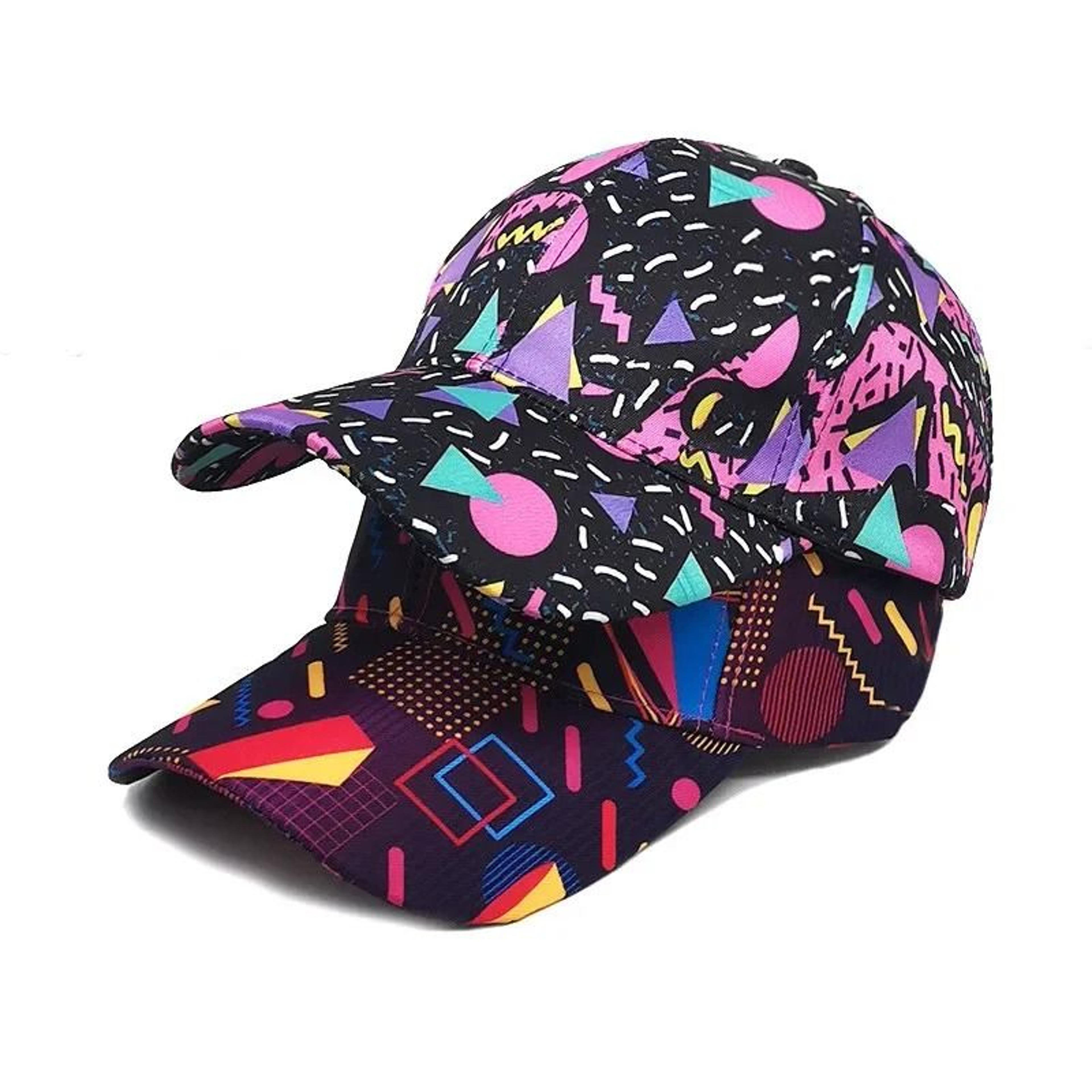 Spring Graffiti Print Polyester Baseball Cap  Unisex Urban Snapback  Outdoor Sun Hat 5660cm 1