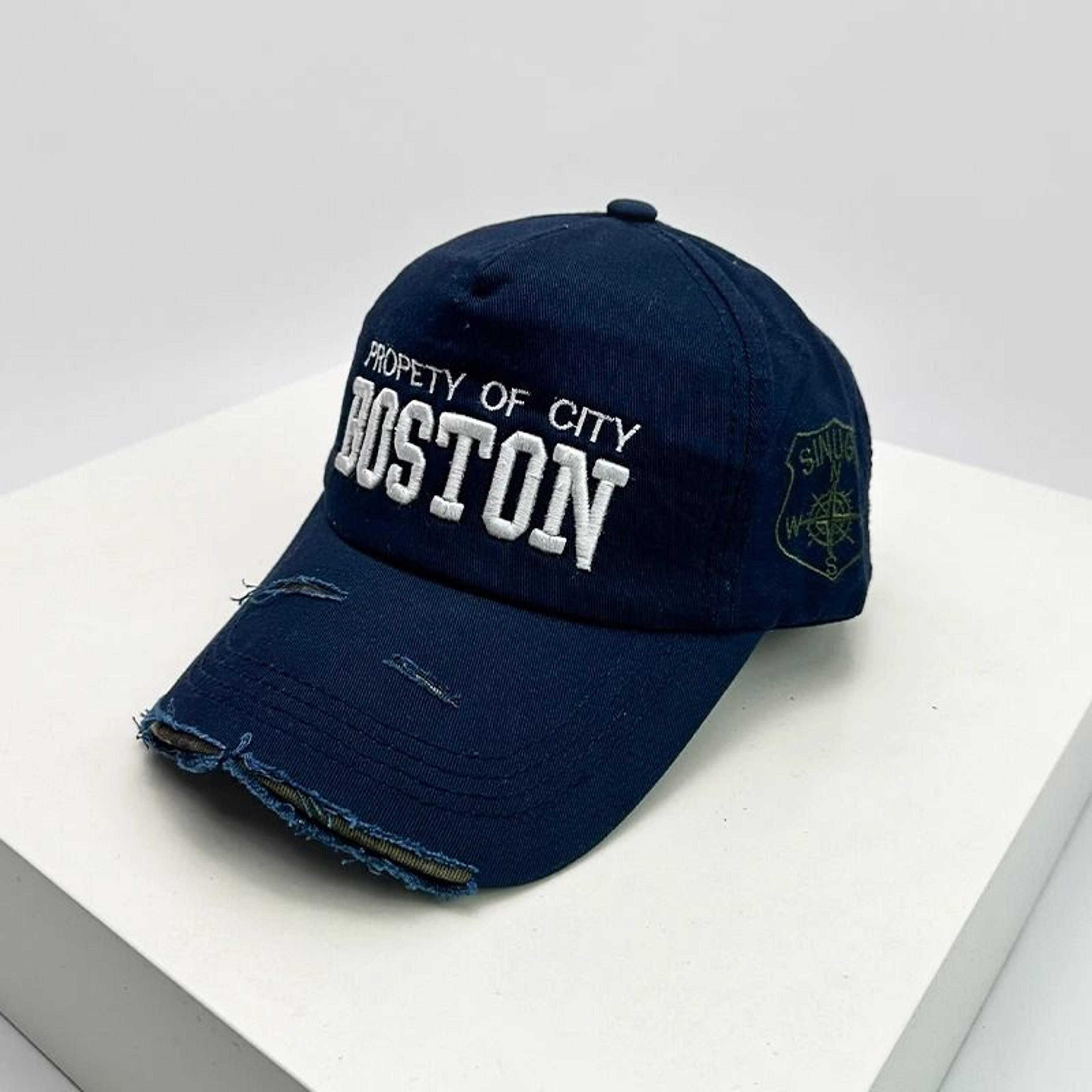 Distressed Letter Embroidered Retro Baseball Cap  Unisex Broken Style Streetwear Peaked Sun Hat 526 6