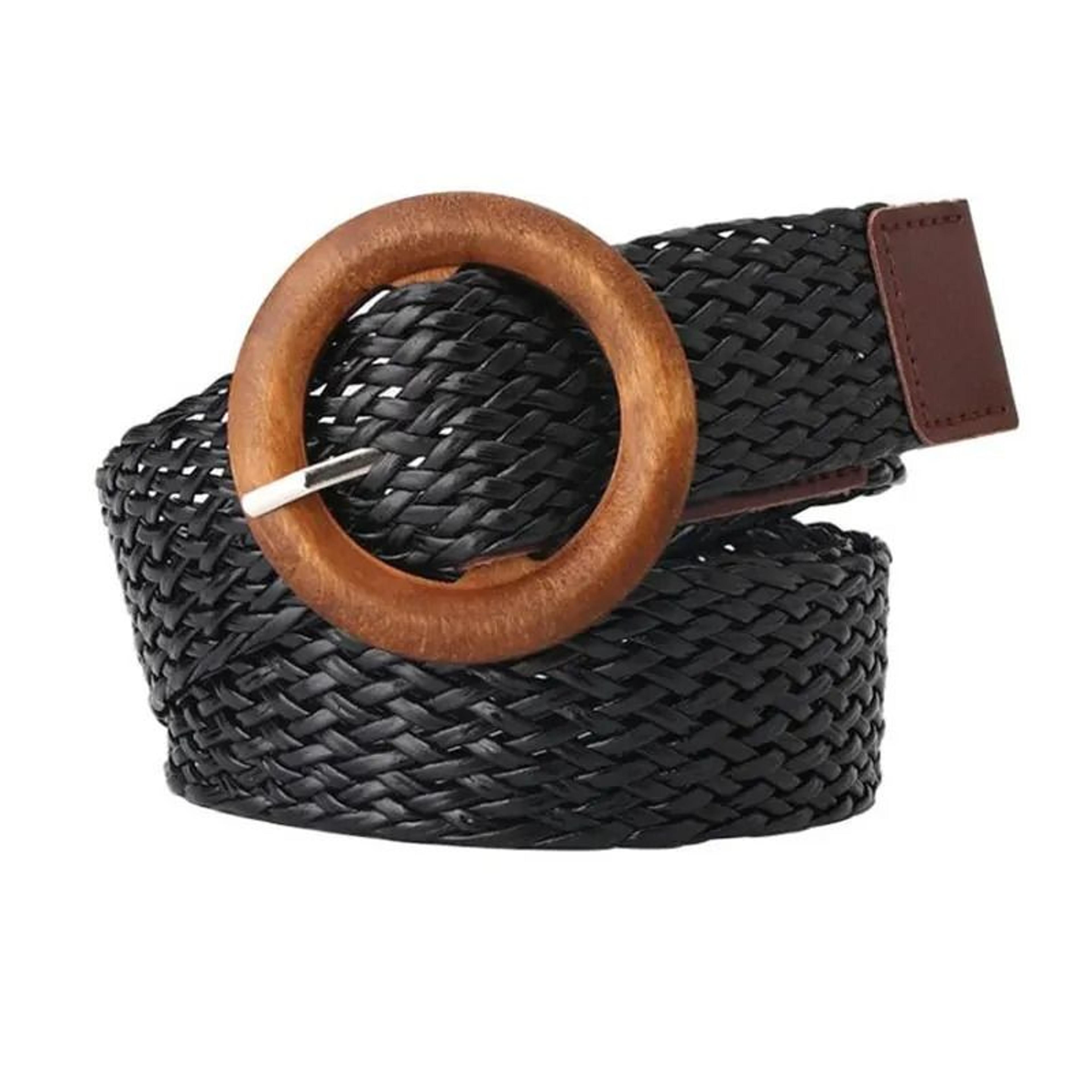 Womens Boho Braided Elastic Stretch Belt  Vintage Faux Straw Woven Waistband With Buckle For Dresse 8