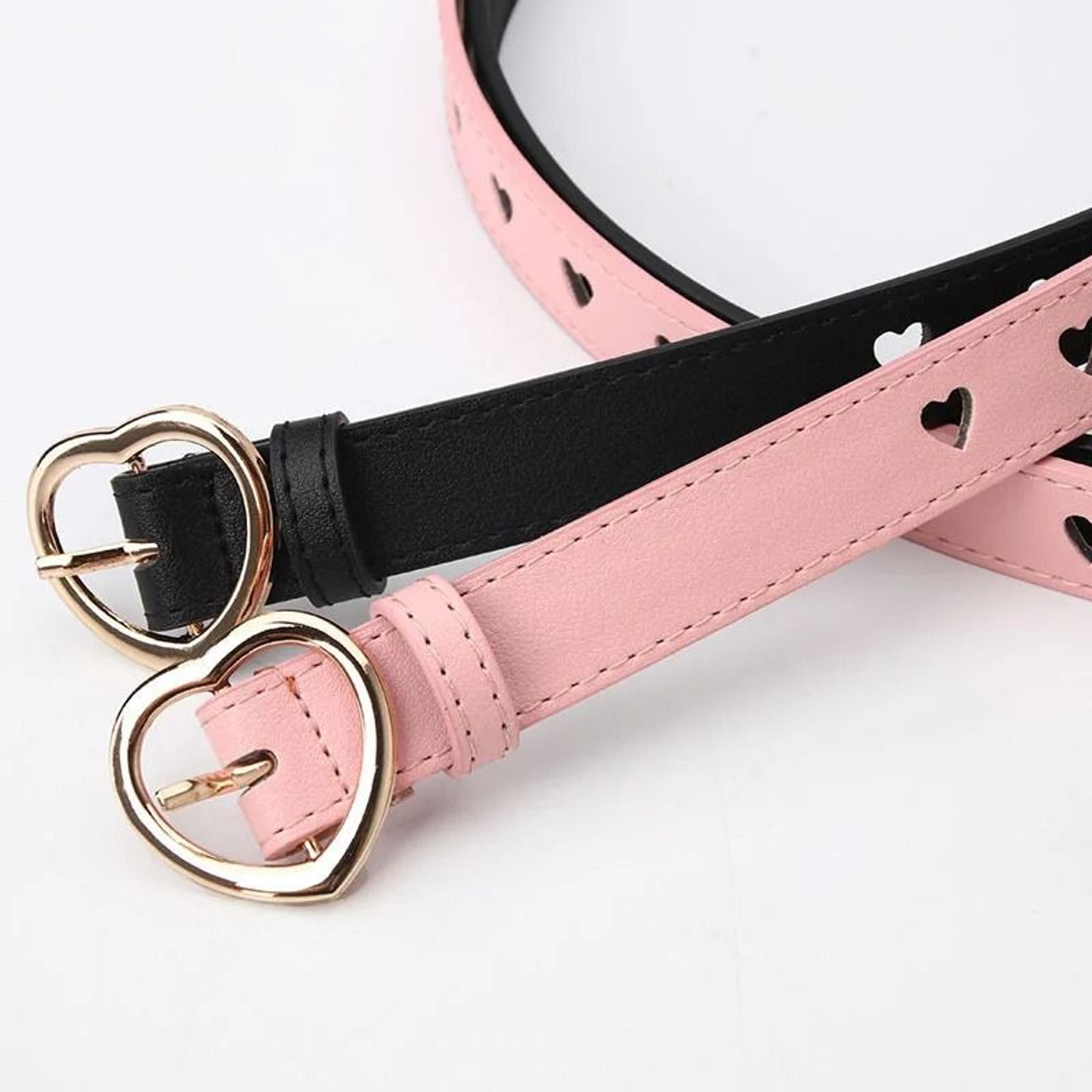 Womens Hollow Heart Pin Buckle Belt  Versatile Spring  Summer Faux Leather Waistband For Jeans  Dre 1
