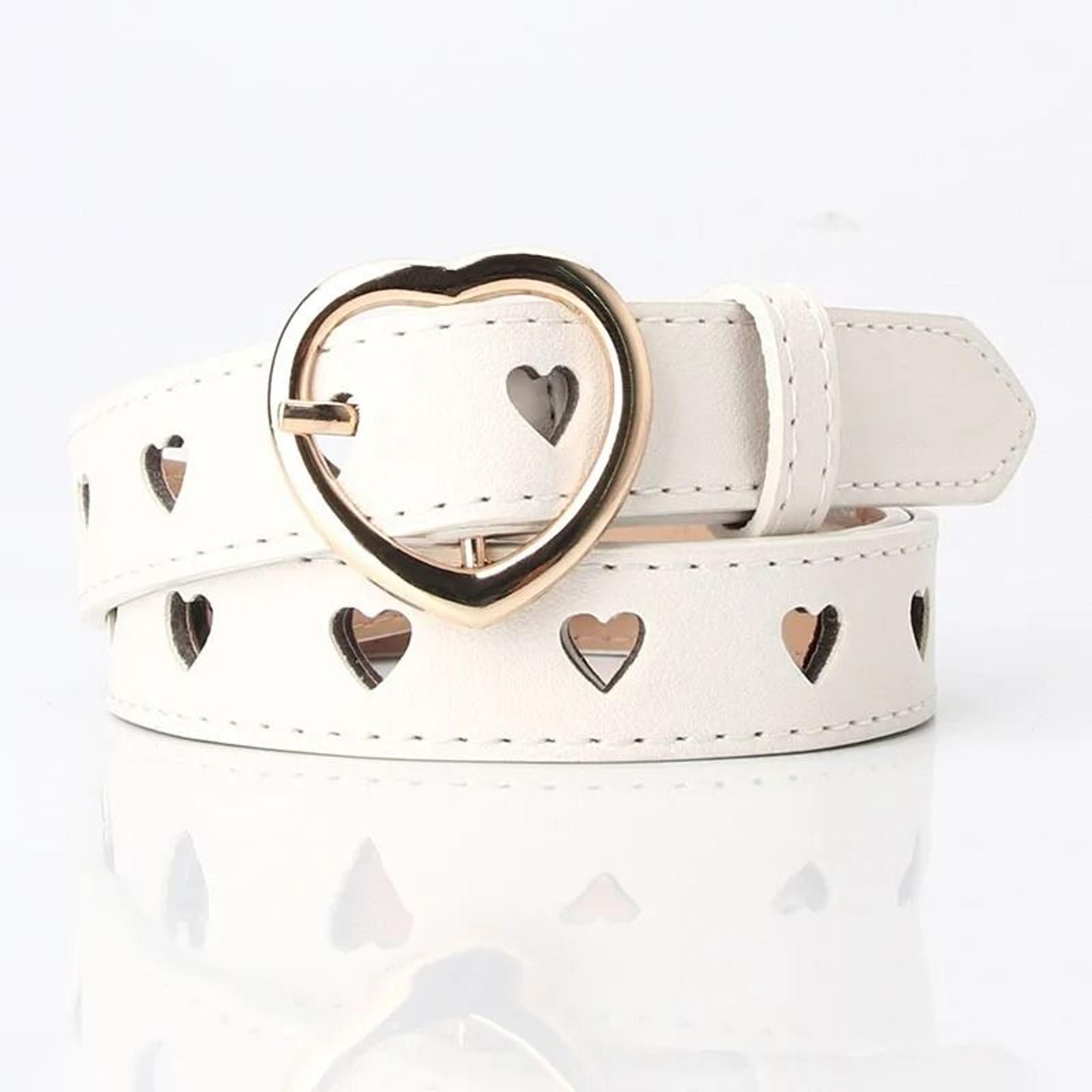 Womens Hollow Heart Pin Buckle Belt  Versatile Spring  Summer Faux Leather Waistband For Jeans  Dre 3