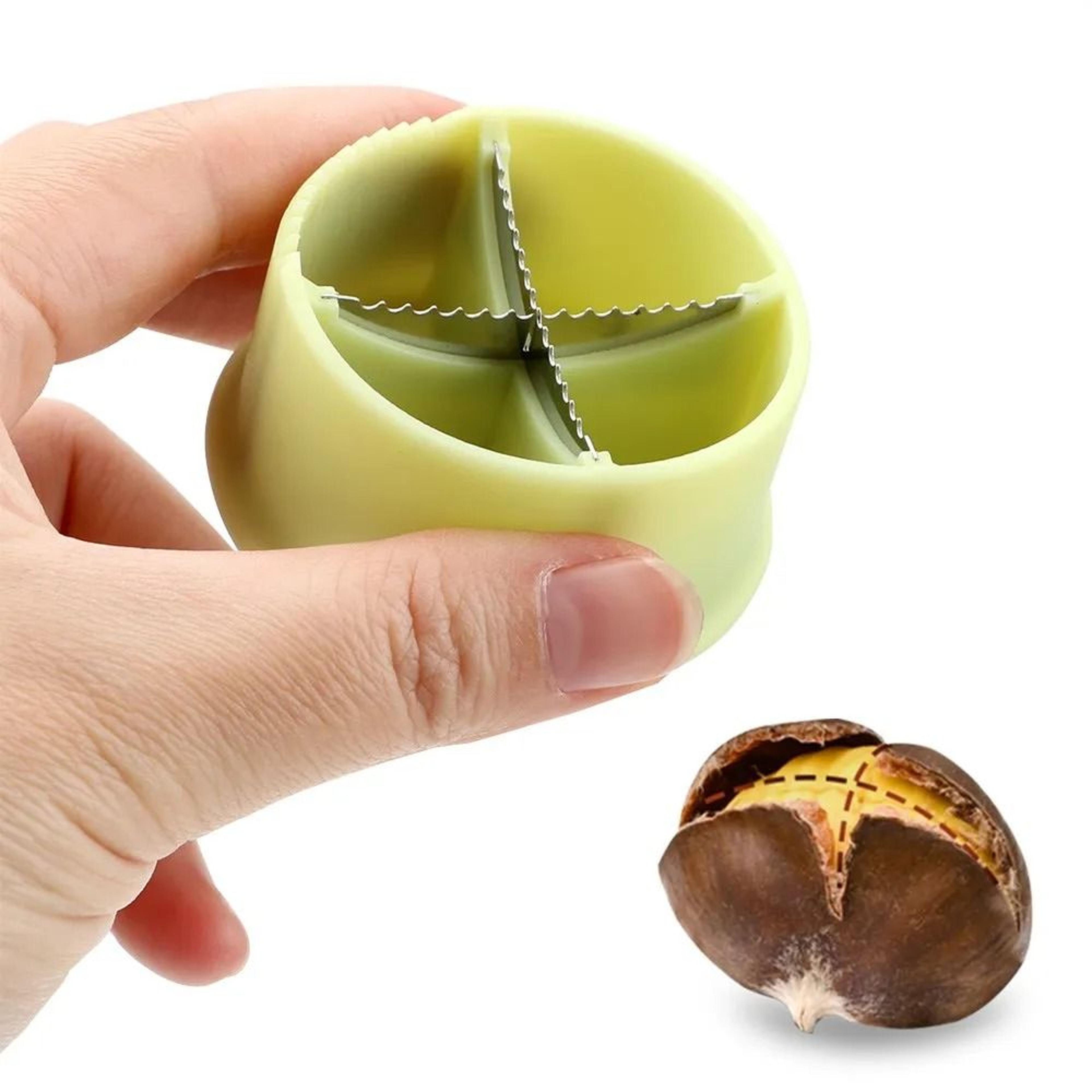 multifunctional chestnut cross knife opener - stainless steel nut cracker & walnut tongs kitchen gadget