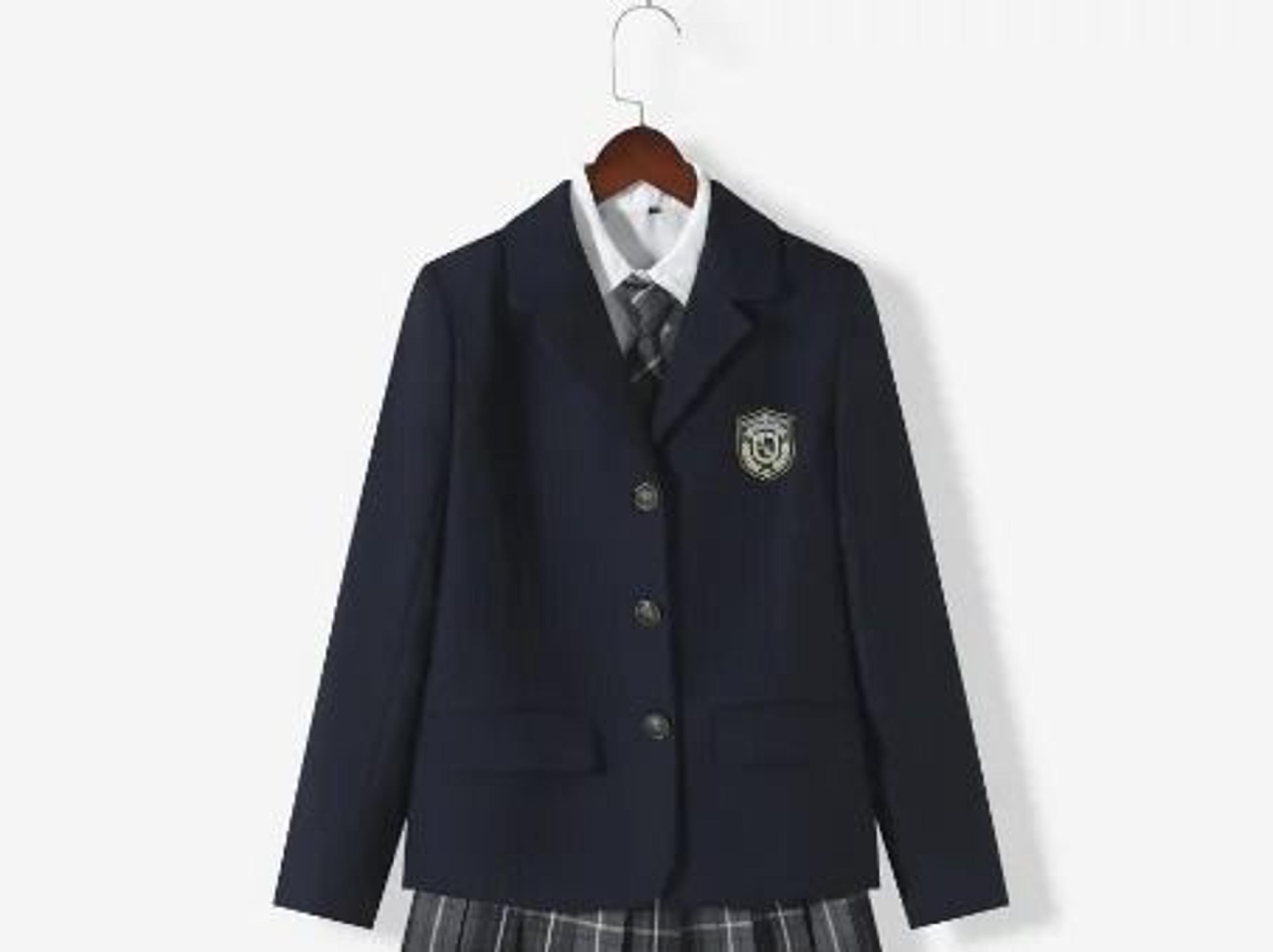 Japanese School Uniform Autumn Winter Blazer Set  Classic Blazer Sailor Tie  Pleated Skirt Outfit F 11