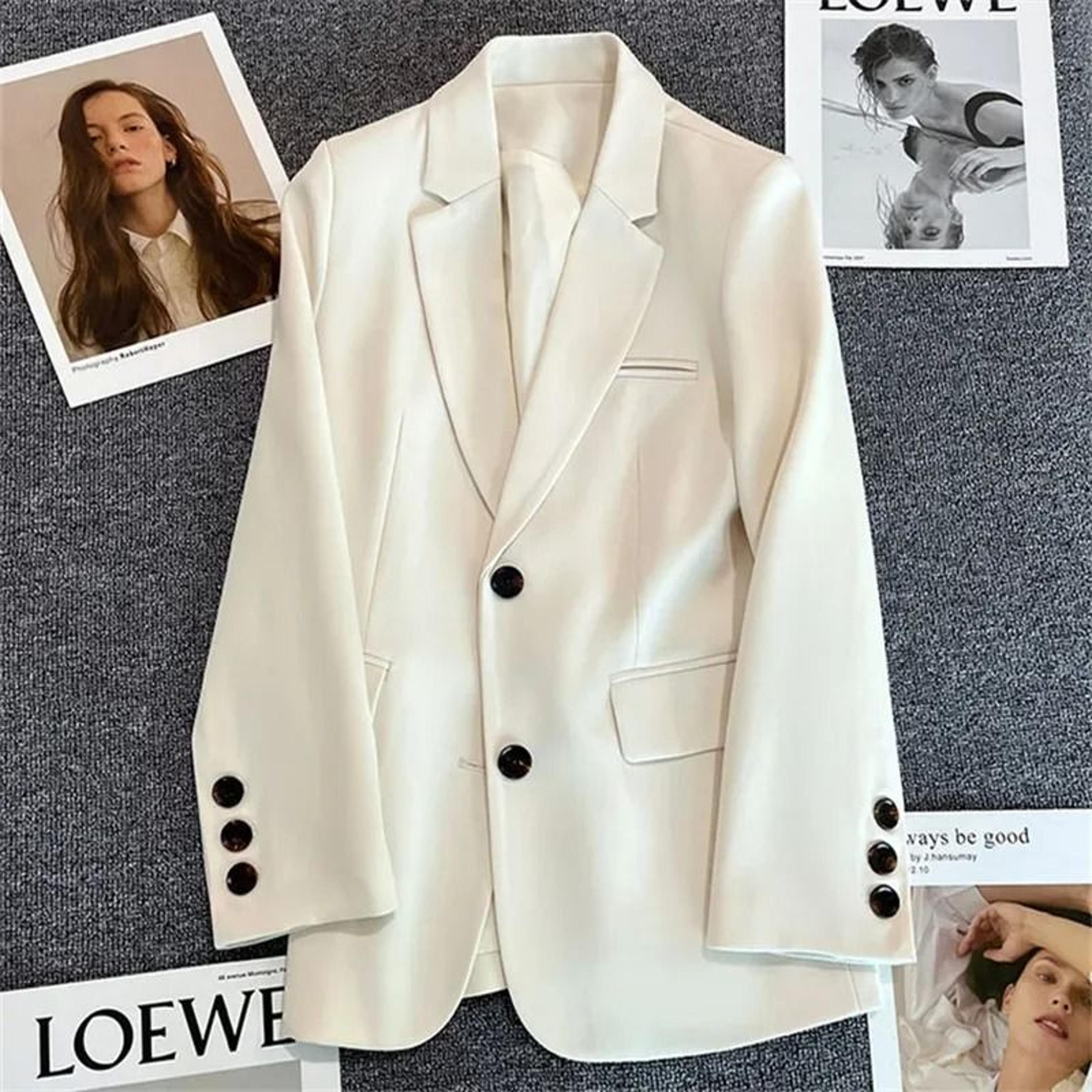 Elegant Office Lady SingleButton Suit Blazer  Tailored Long Sleeve Outerwear Coat Jacket For Women 4