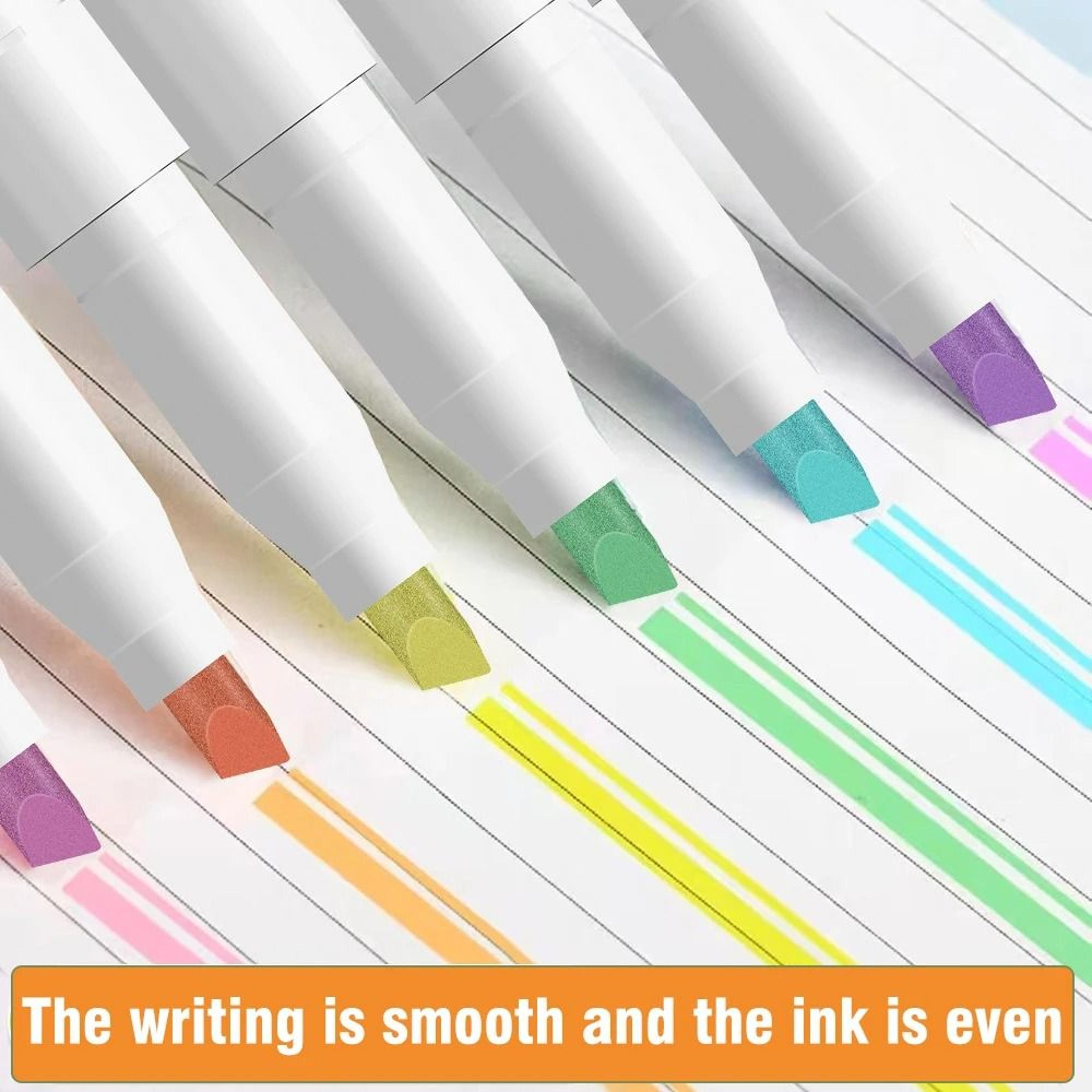 15 Colors DoubleHeaded Pastel Highlighter Set  Dual Tip Marker Pens 2
