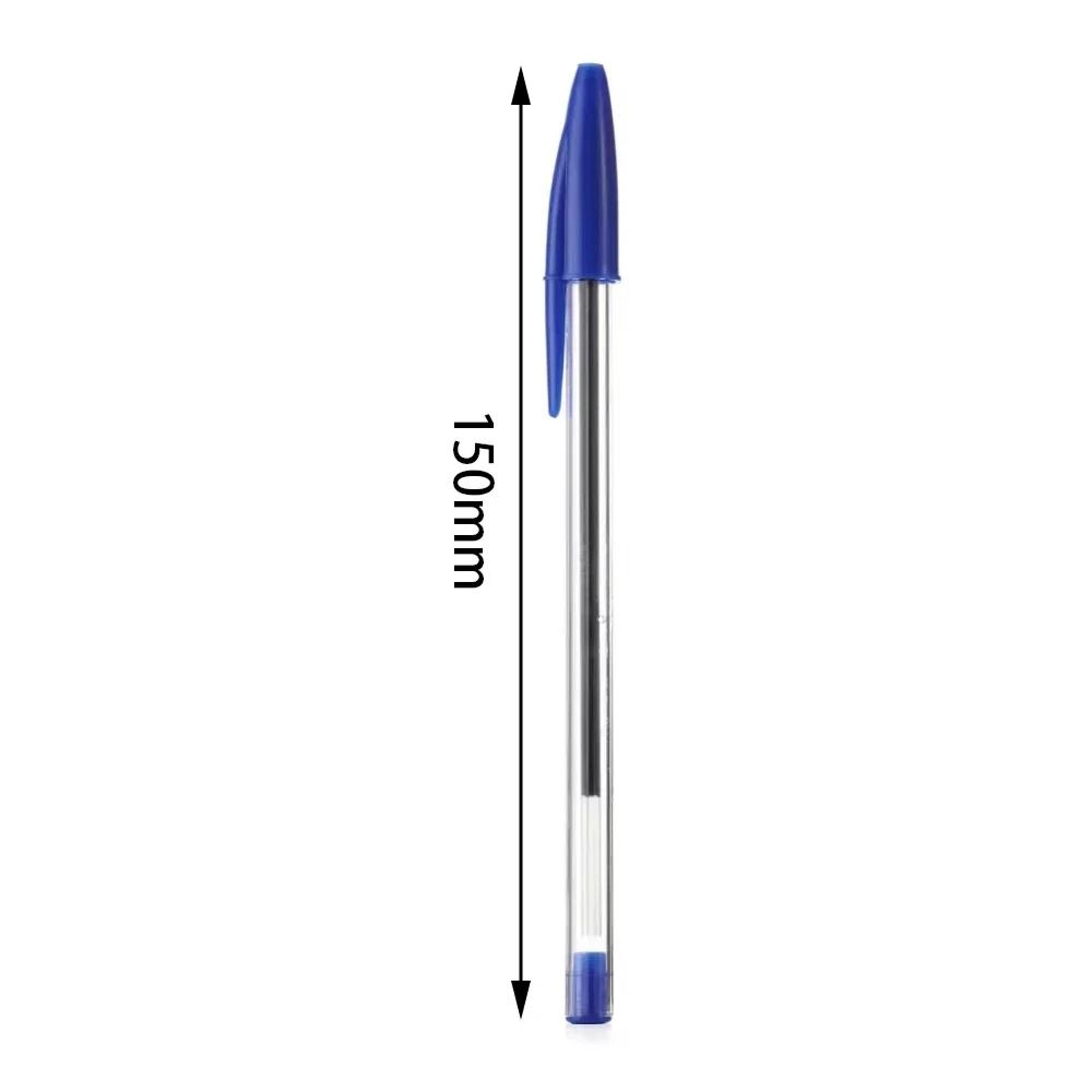 50100Pack 10mm Blue  Black Ballpoint Pens  Smooth Writing Plastic Ball Point Pens For School  Offic 4