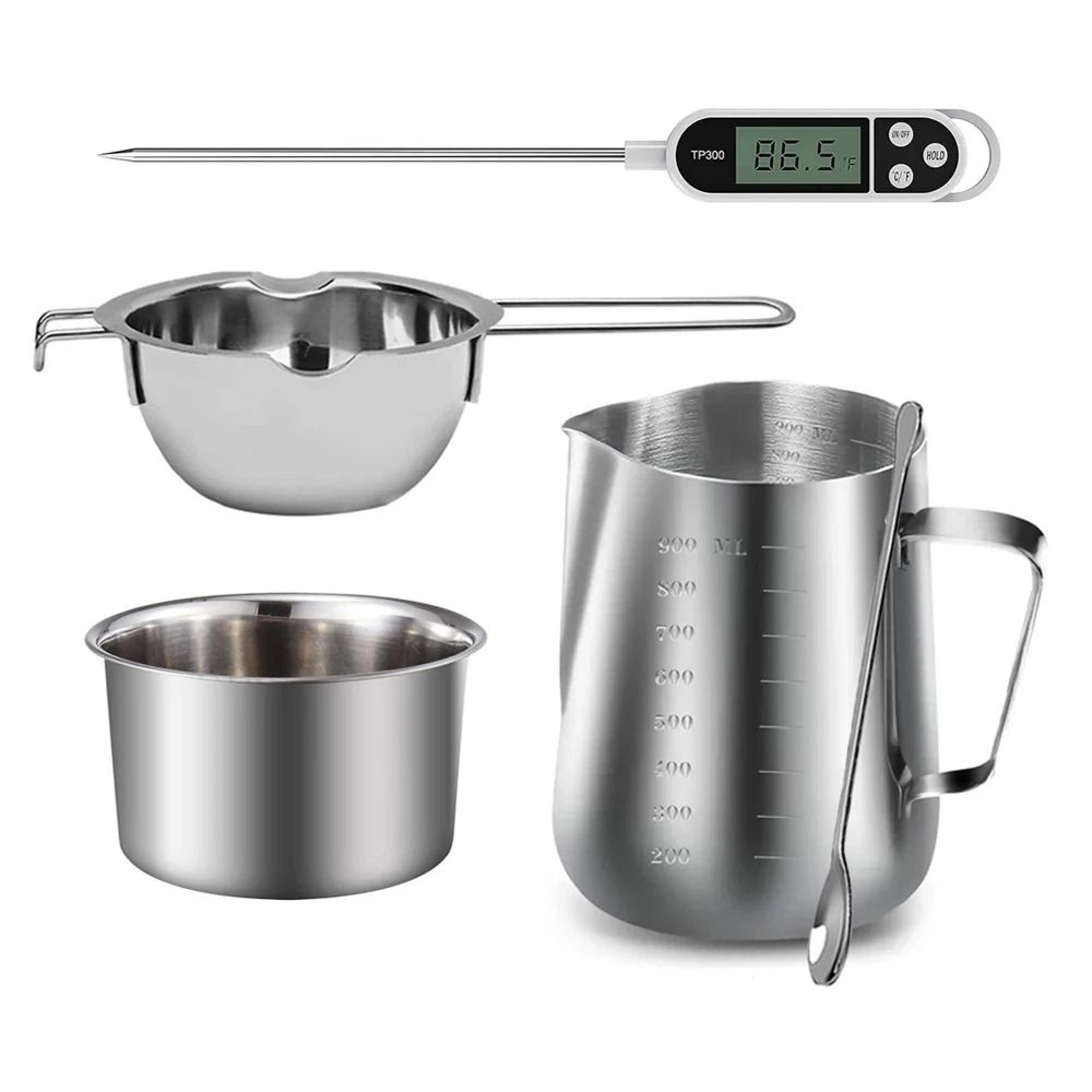 stainless steel candle wax melting pouring pot - double boiler melting pitcher for diy candle making