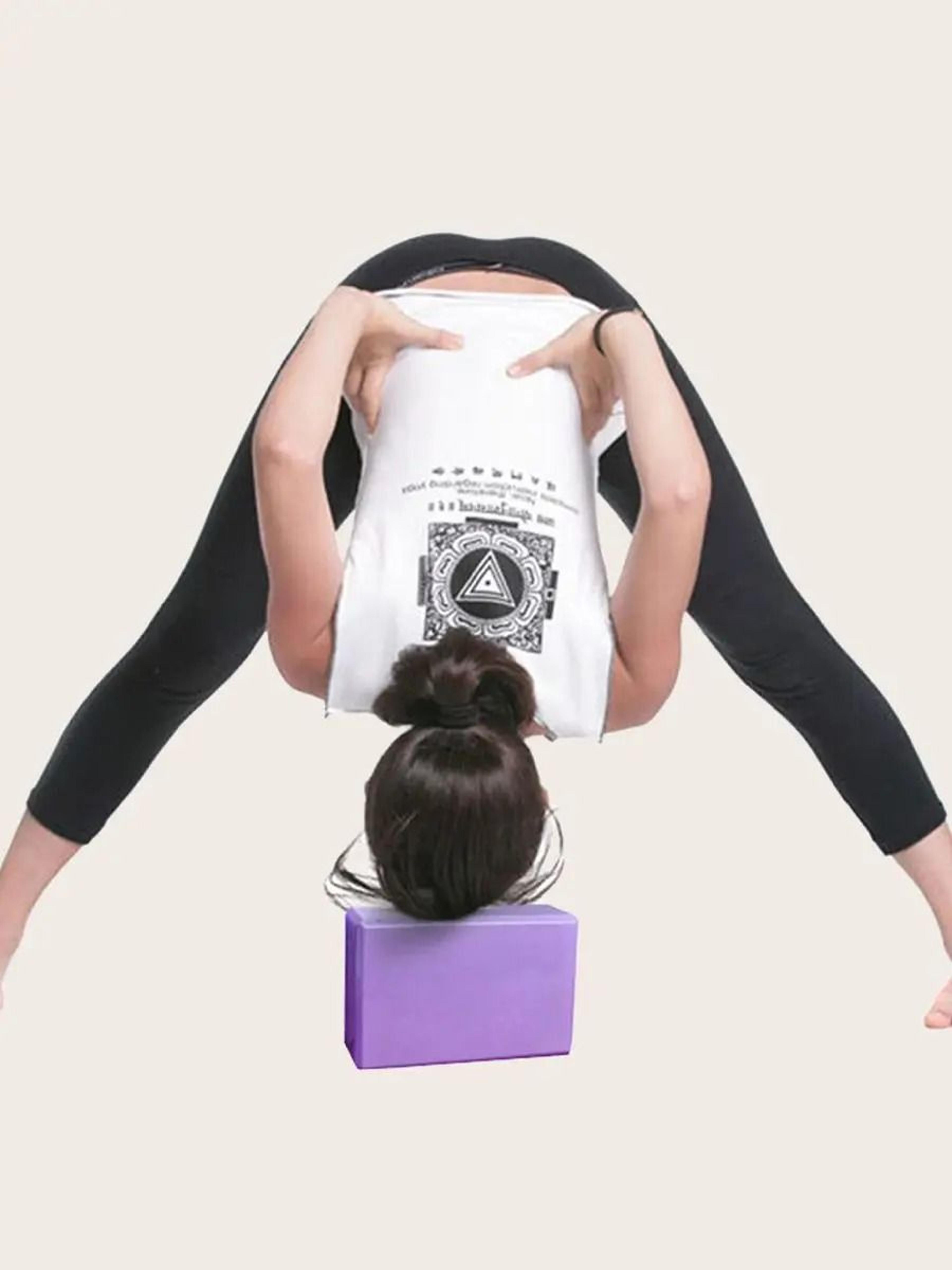high-density yoga block - firm eva foam brick for gymnastics, muscle pain & stress relief (purple)