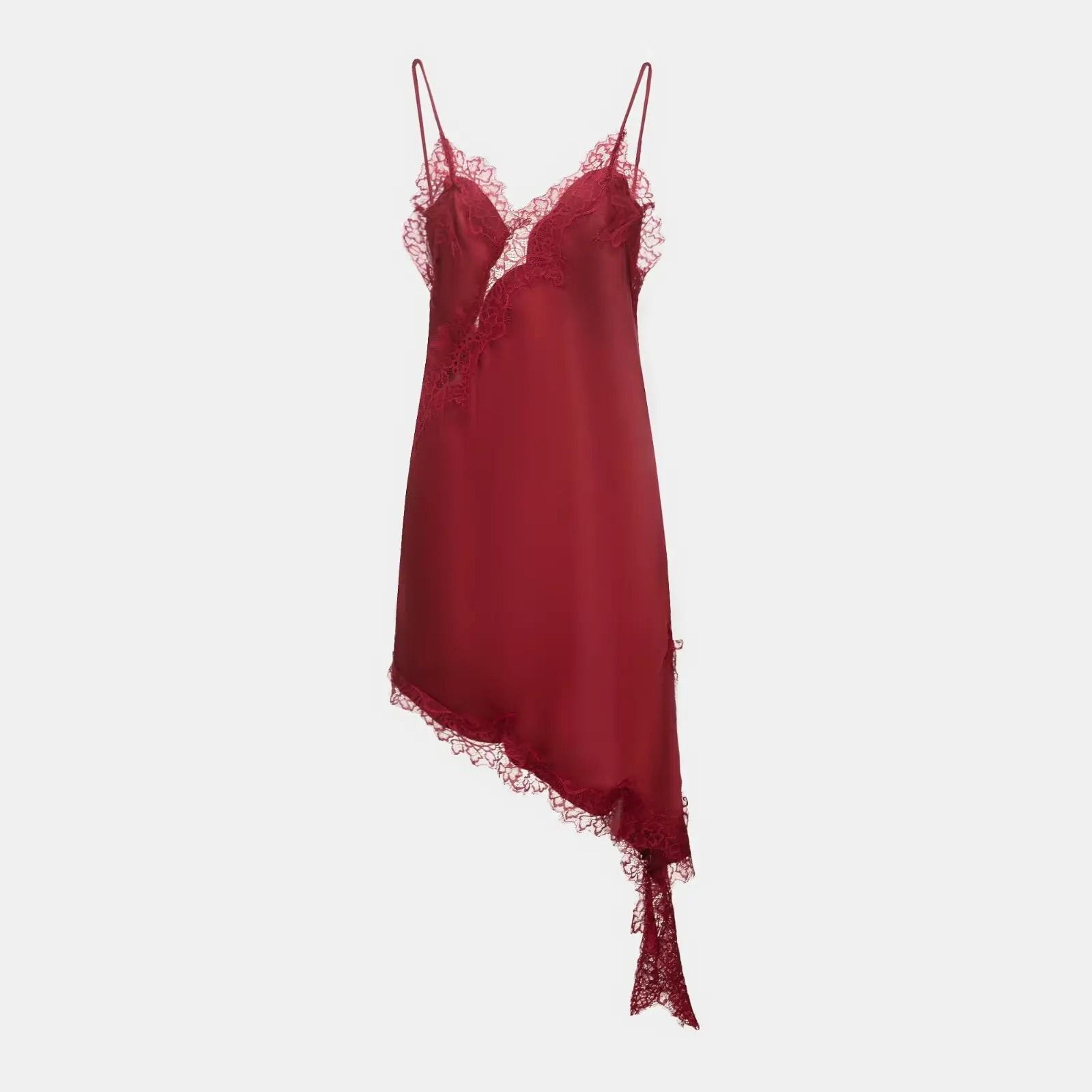 Satin Sexy Lace Spliced Short Sling Dress  Sleeveless Backless Asymmetric Party Mini Dress For Wome 17