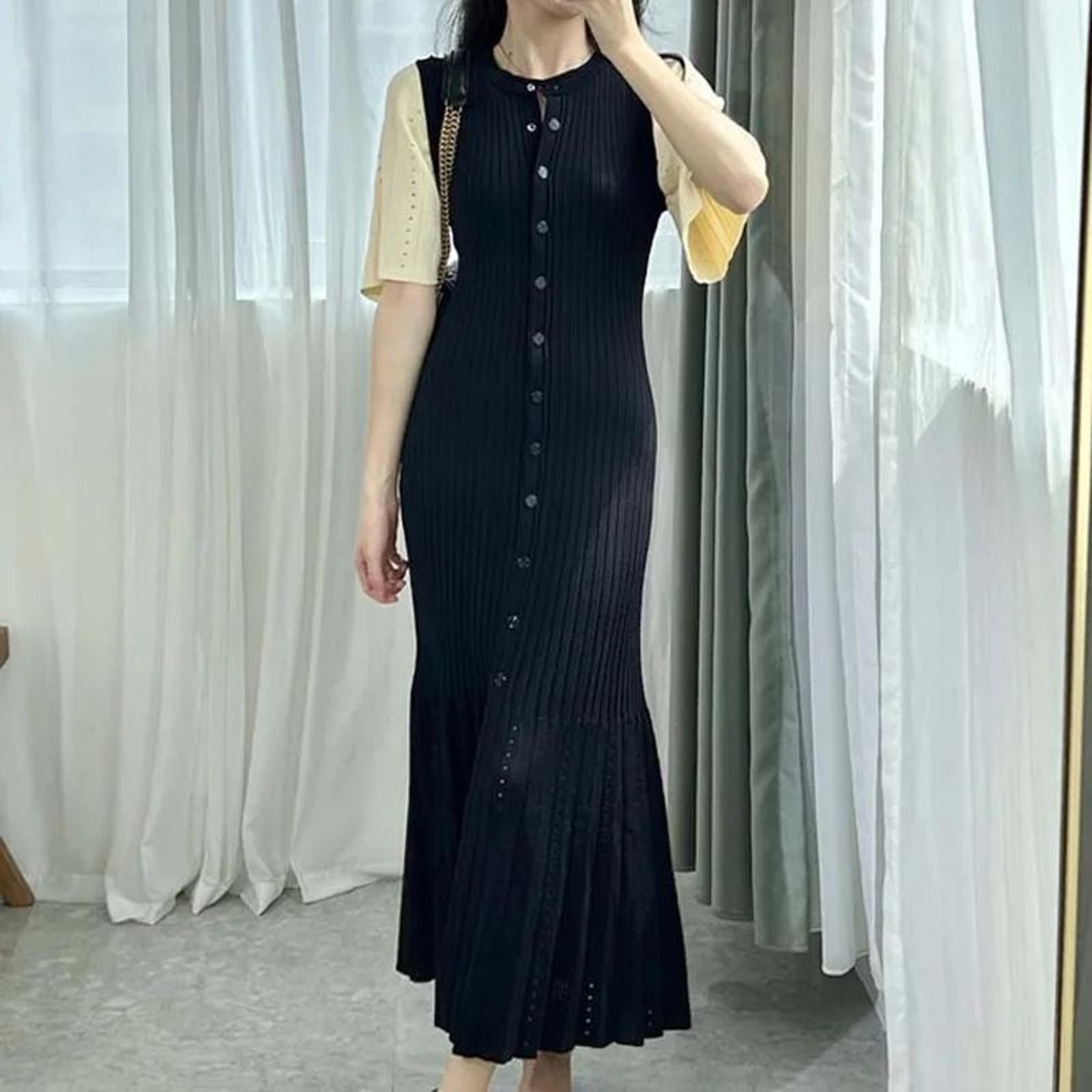 french elegant high-end knitted mermaid dress - hollow slimming fishtail knit midi dress for women