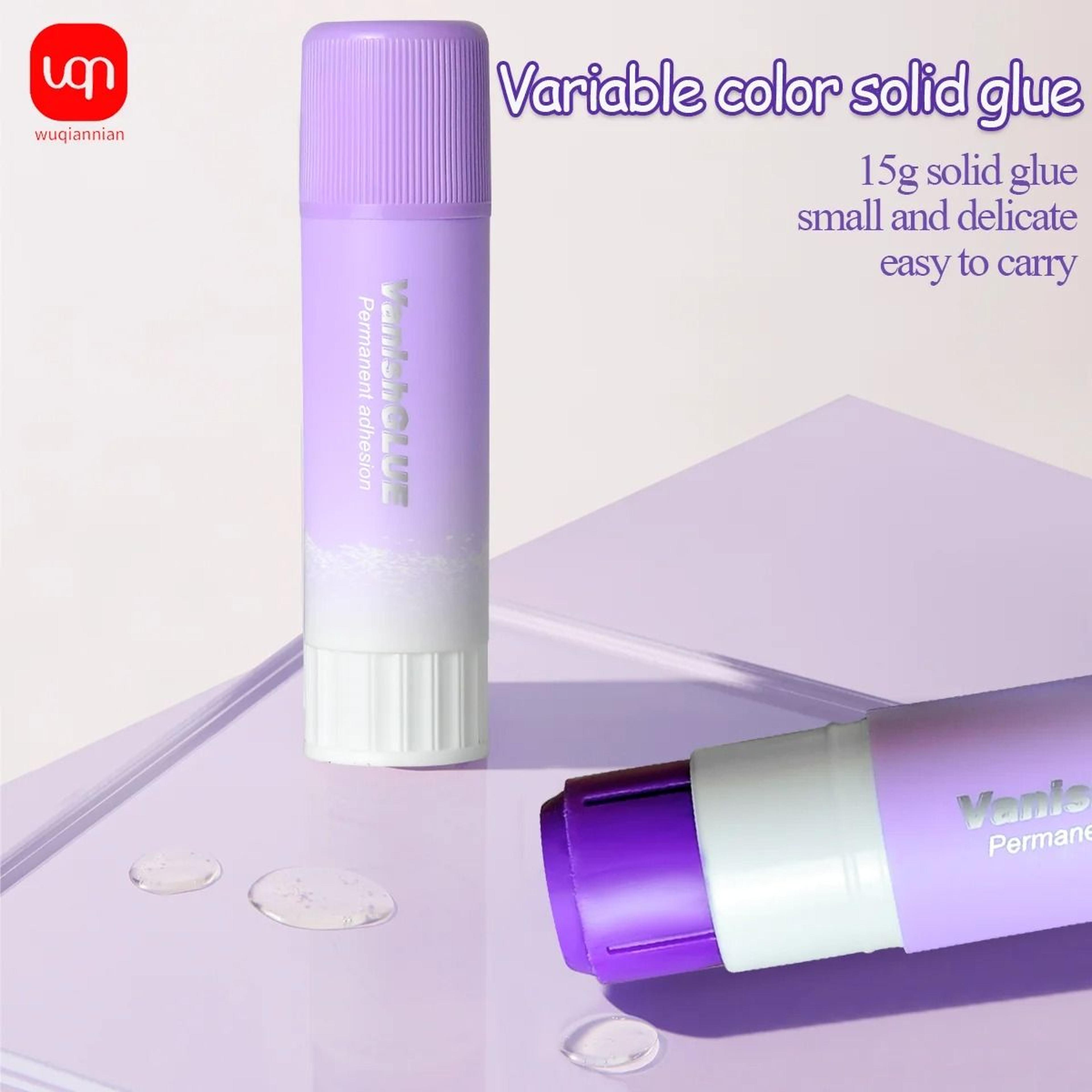 Purple ColorChanging Solid PVP Glue Stick Set 15g  HighViscosity Washable Adhesive For Students  Sc 1