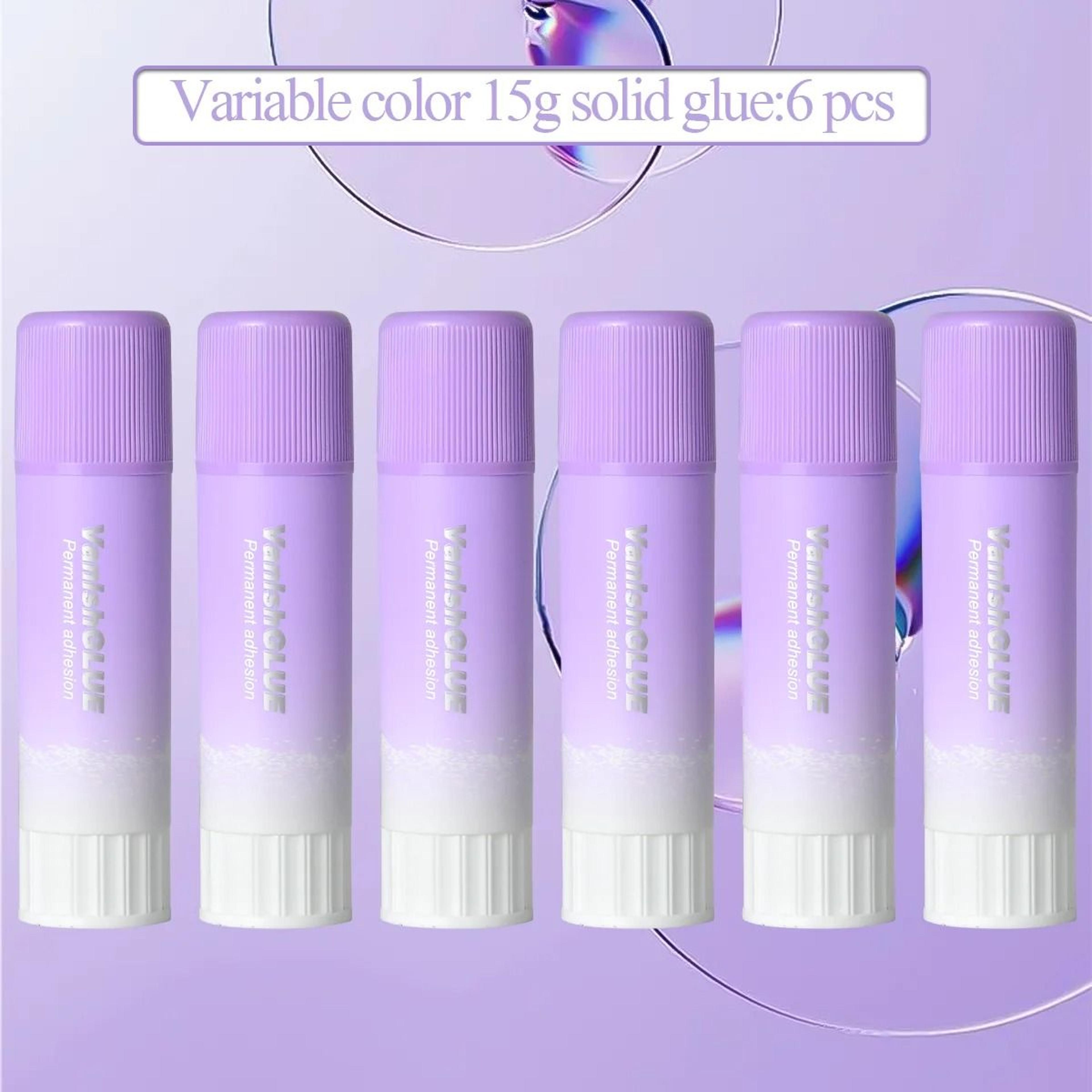 Purple ColorChanging Solid PVP Glue Stick Set 15g  HighViscosity Washable Adhesive For Students  Sc 6