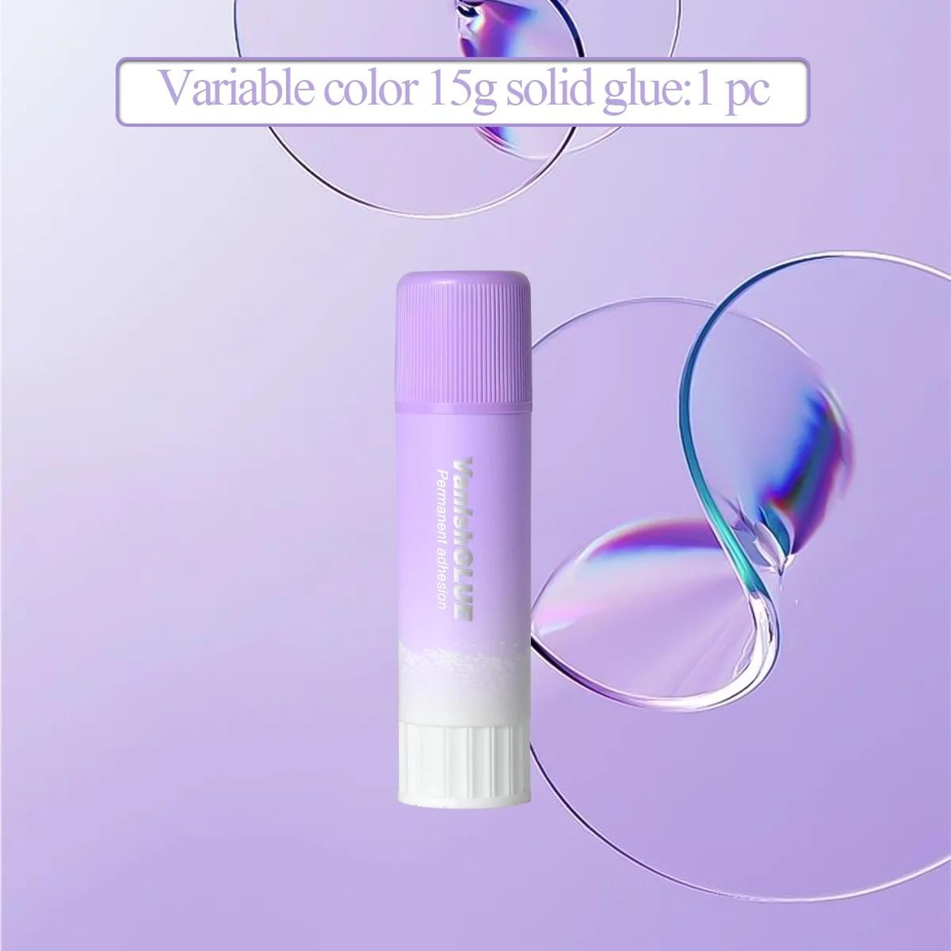Purple ColorChanging Solid PVP Glue Stick Set 15g  HighViscosity Washable Adhesive For Students  Sc 8