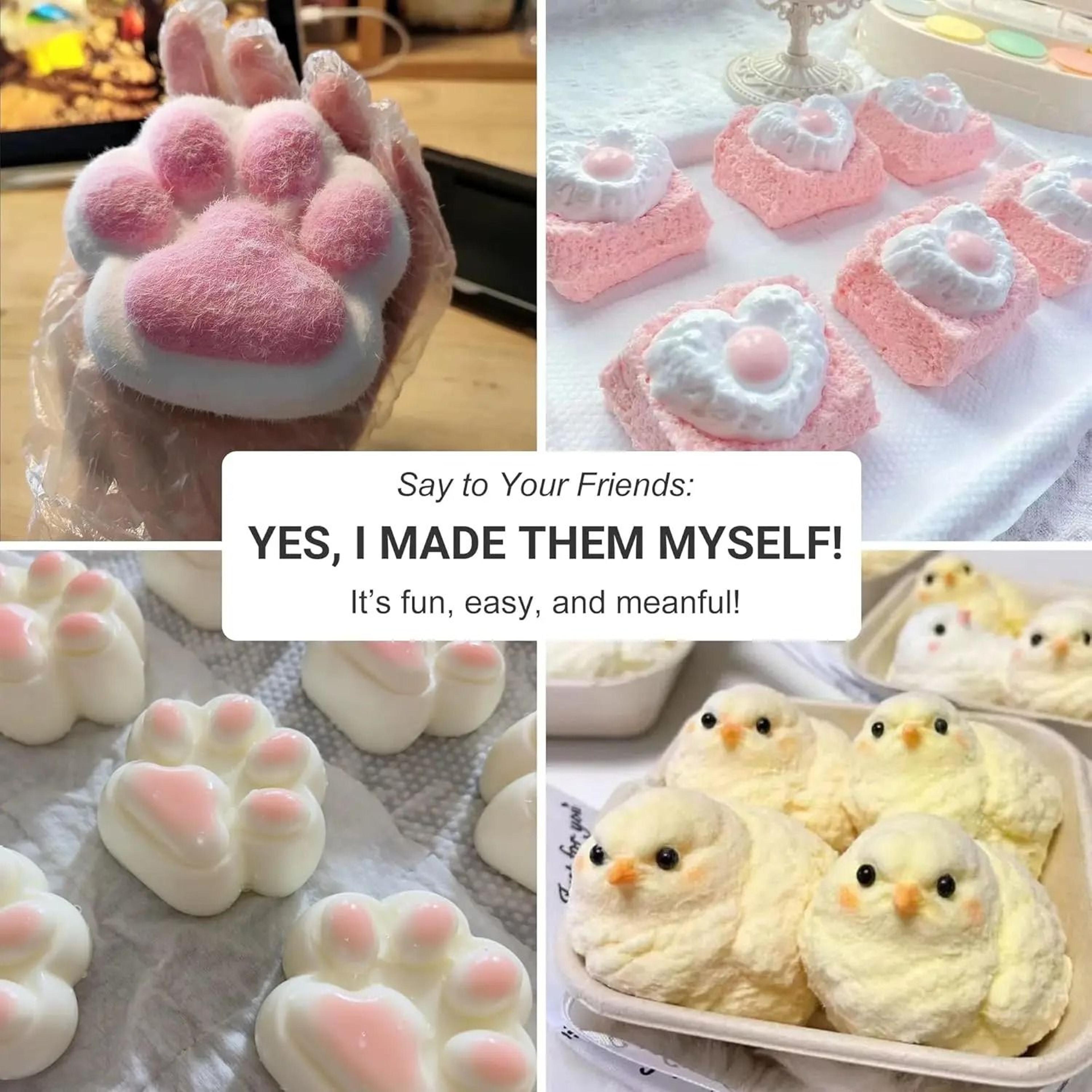 Squishy Gel Soft Liquid Resin Glue  DIY Decompression Toy  Cat Paw Mold Resin 5