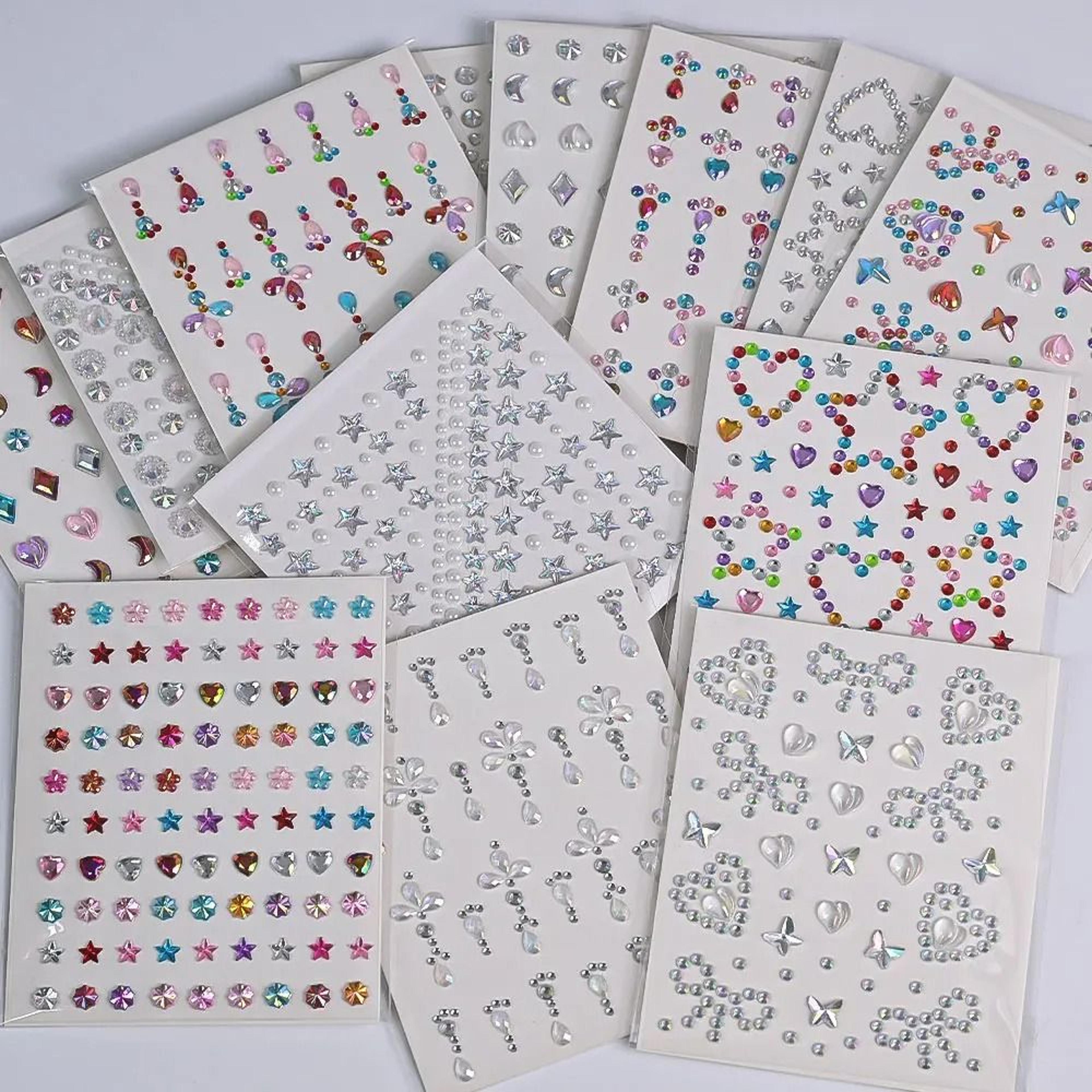 Laser Sparkle Stars  Pearls Face Gems Stickers  Rhinestone Eye  Face Temporary Tattoos 3