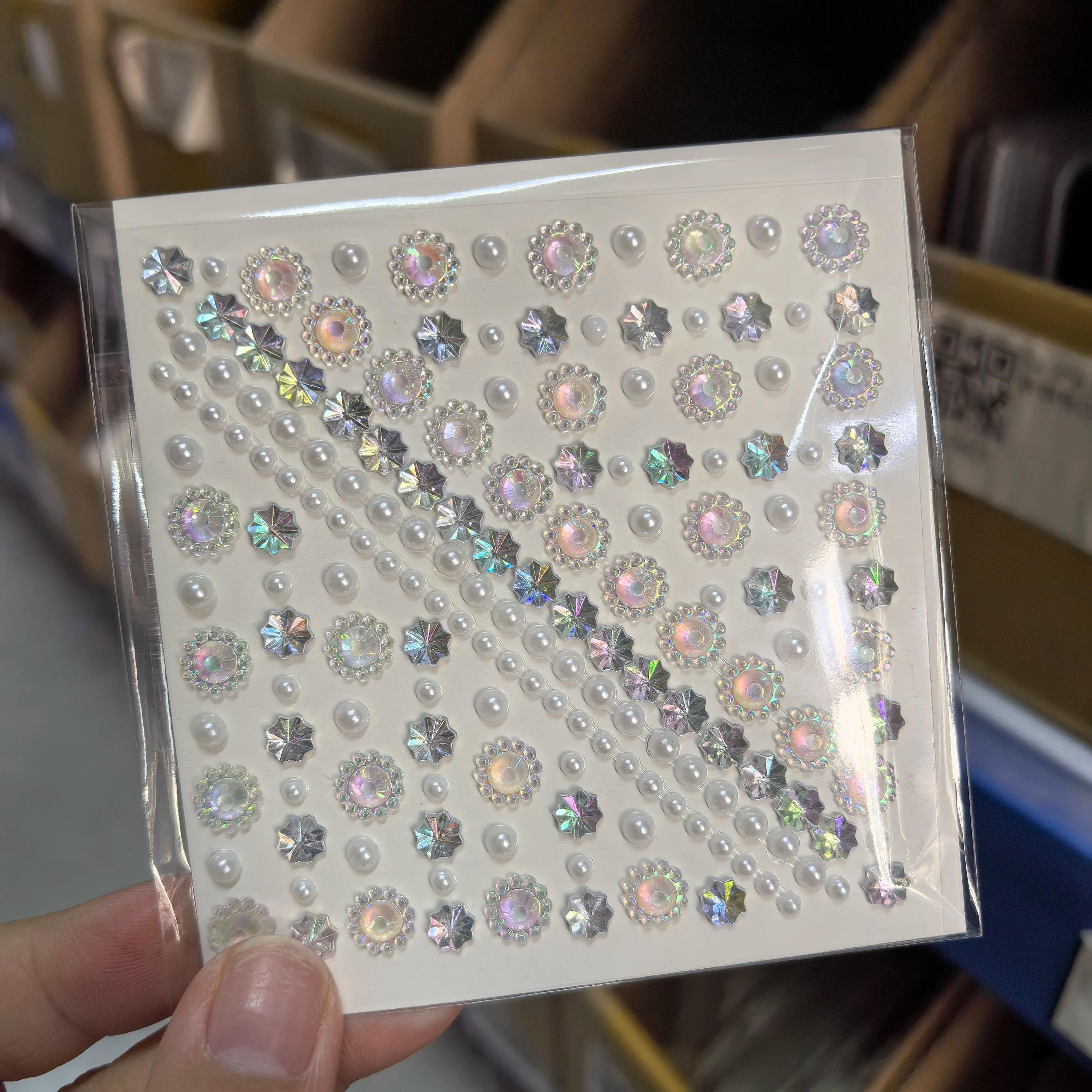 Laser Sparkle Stars  Pearls Face Gems Stickers  Rhinestone Eye  Face Temporary Tattoos 10