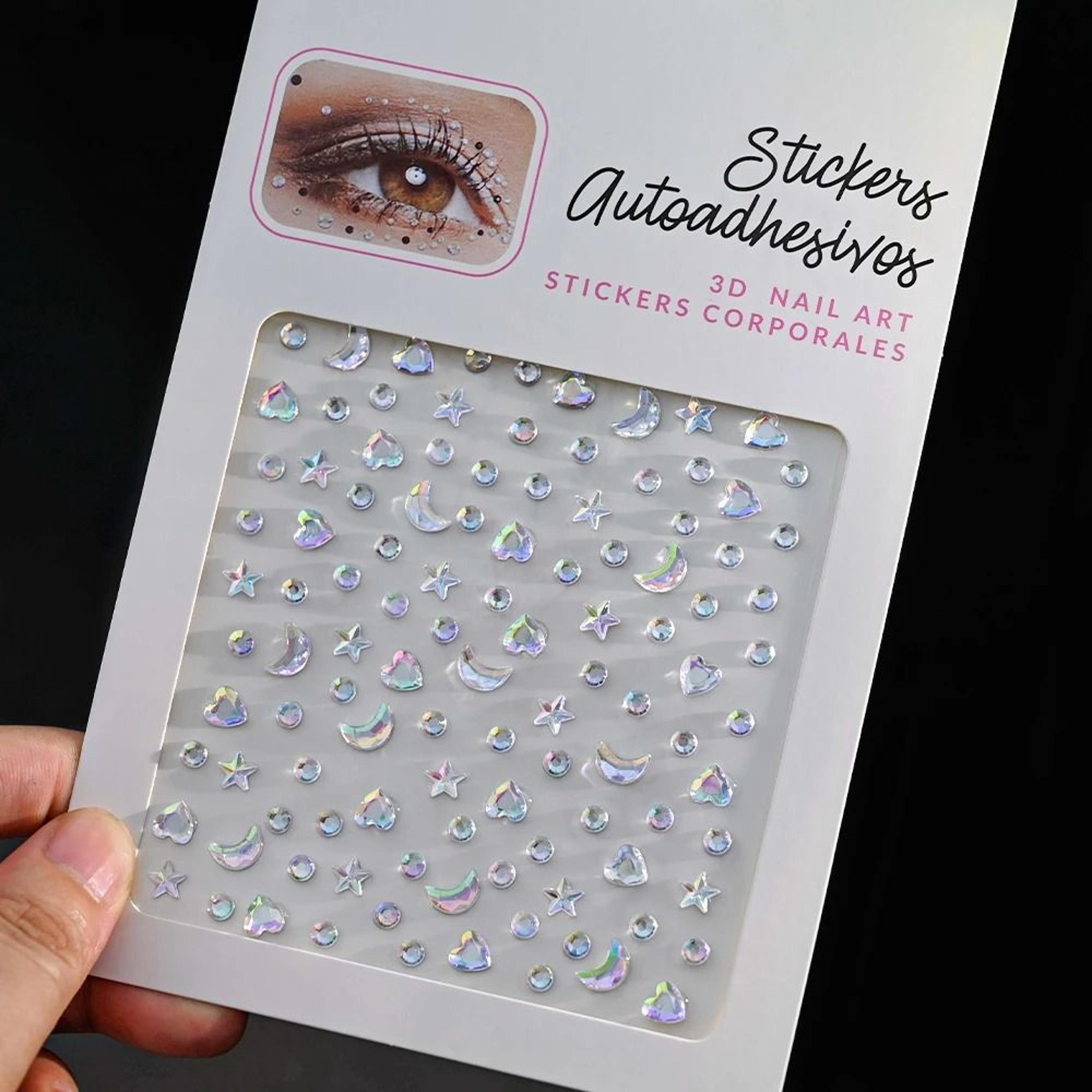 SelfAdhesive Face Jewels  Eyes Rhinestones  Temporary Tattoo Diamond Gems For Makeup  Party 13