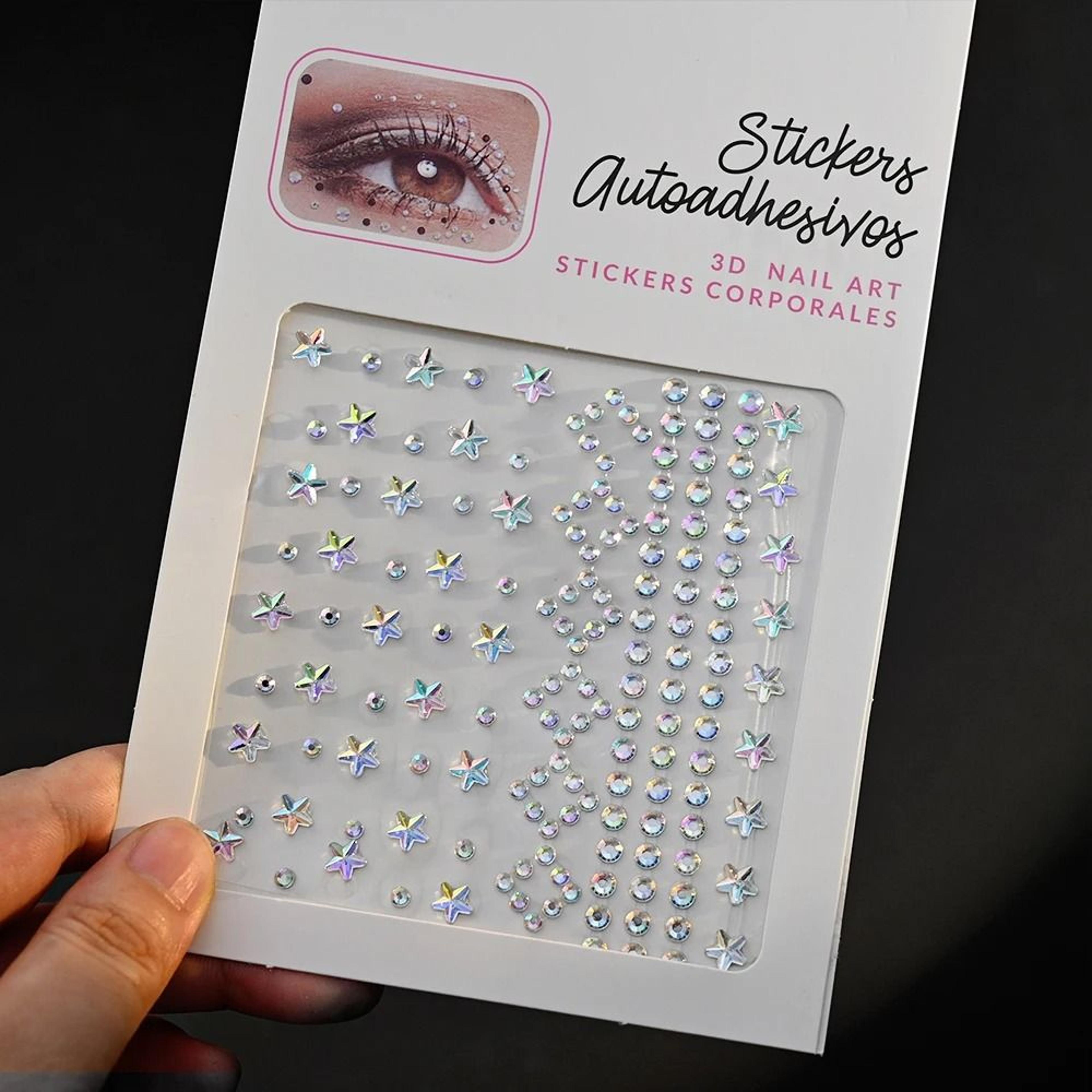 SelfAdhesive Face Jewels  Eyes Rhinestones  Temporary Tattoo Diamond Gems For Makeup  Party 9