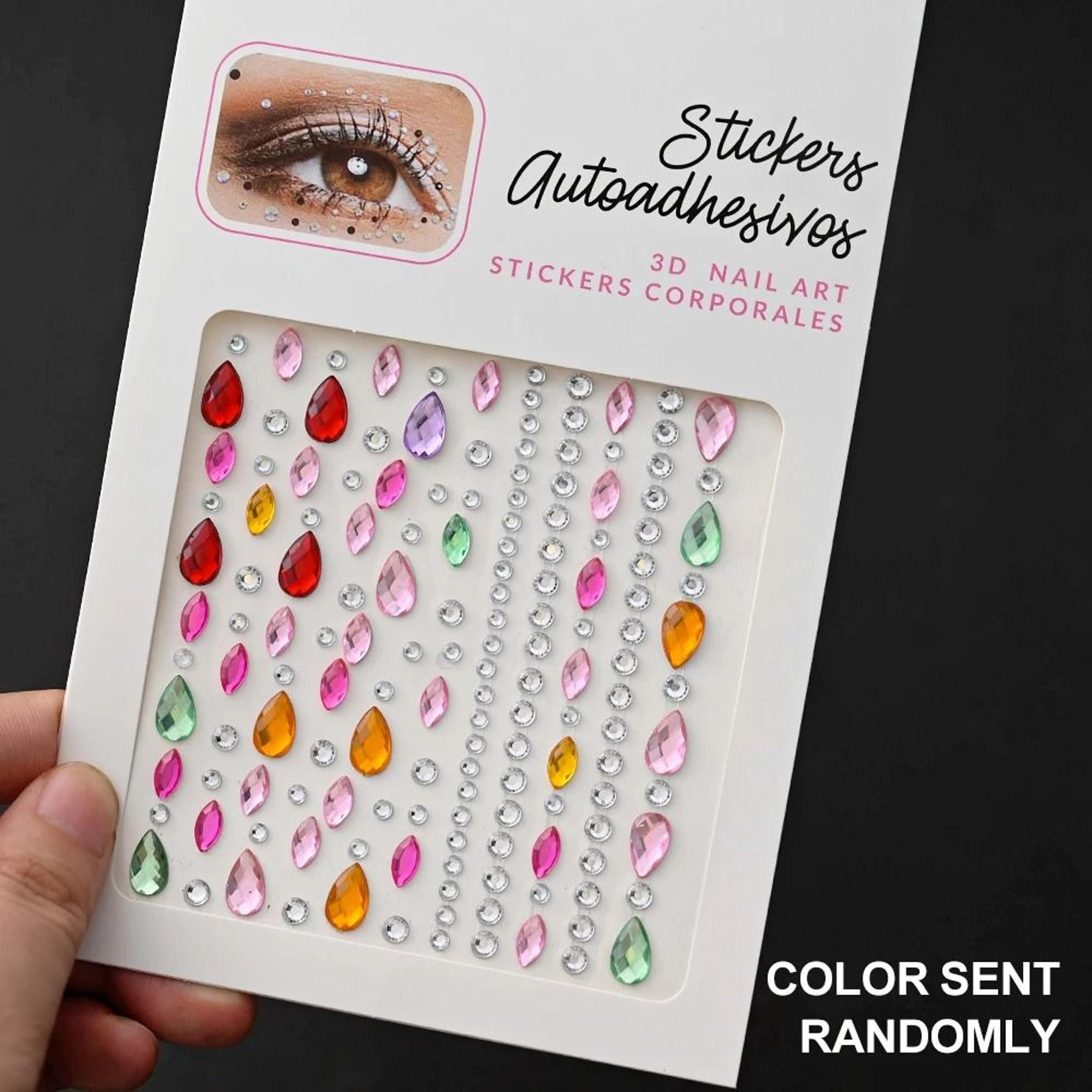 SelfAdhesive Face Jewels  Eyes Rhinestones  Temporary Tattoo Diamond Gems For Makeup  Party 24