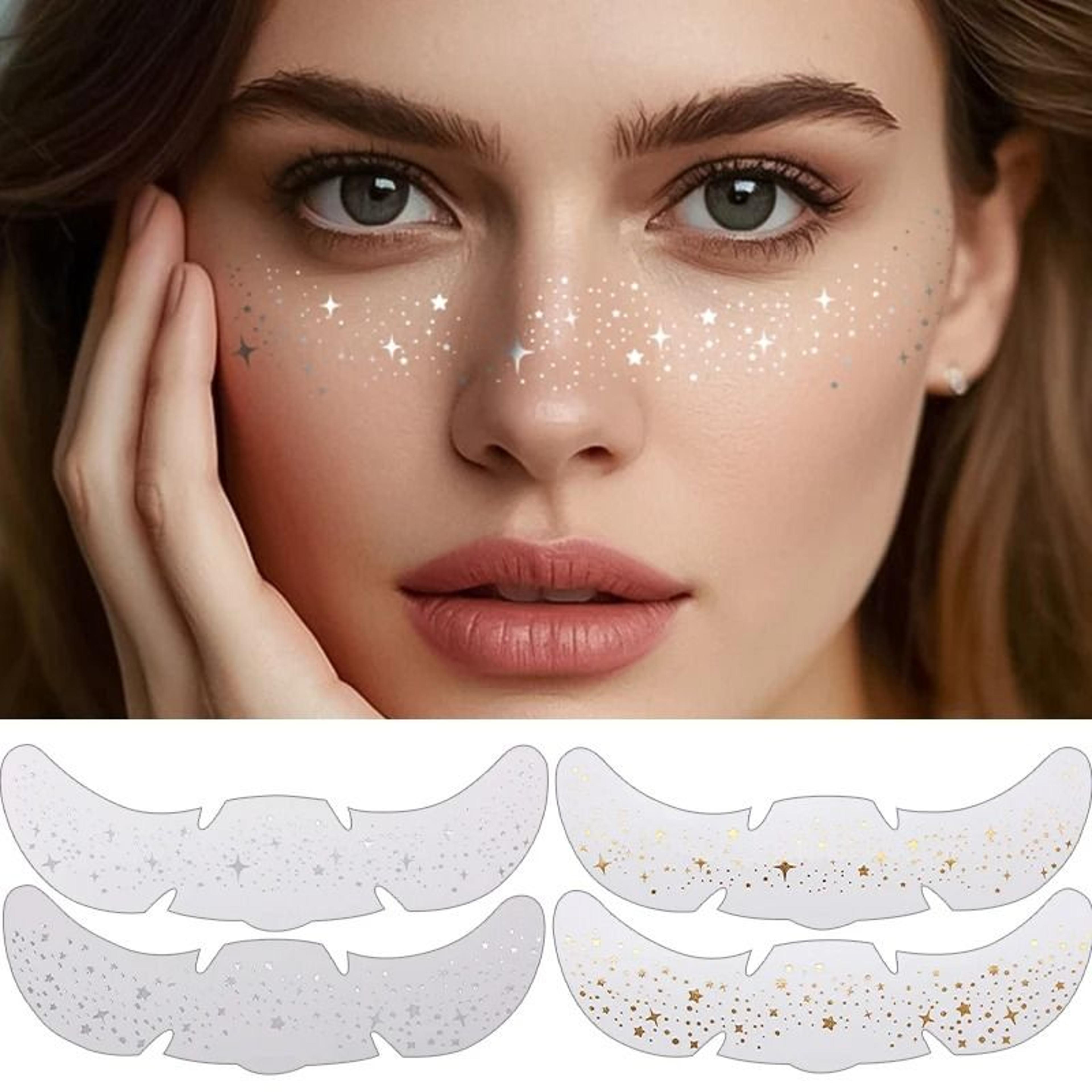 Glitter Metallic Stamping Freckles Makeup Patches  Gold  Silver Fake Freckle Temporary Tattoo Stick 1