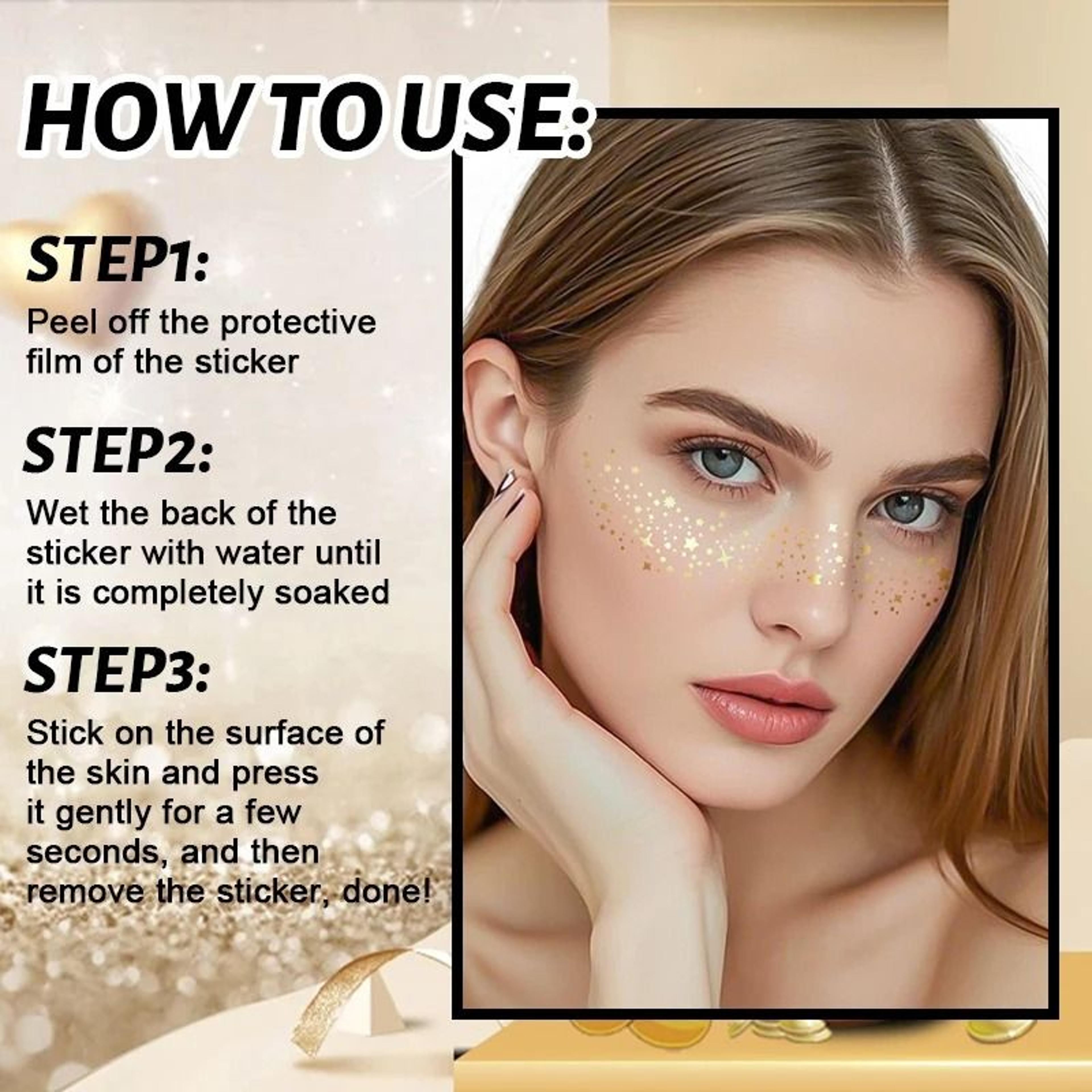 Glitter Metallic Stamping Freckles Makeup Patches  Gold  Silver Fake Freckle Temporary Tattoo Stick 4