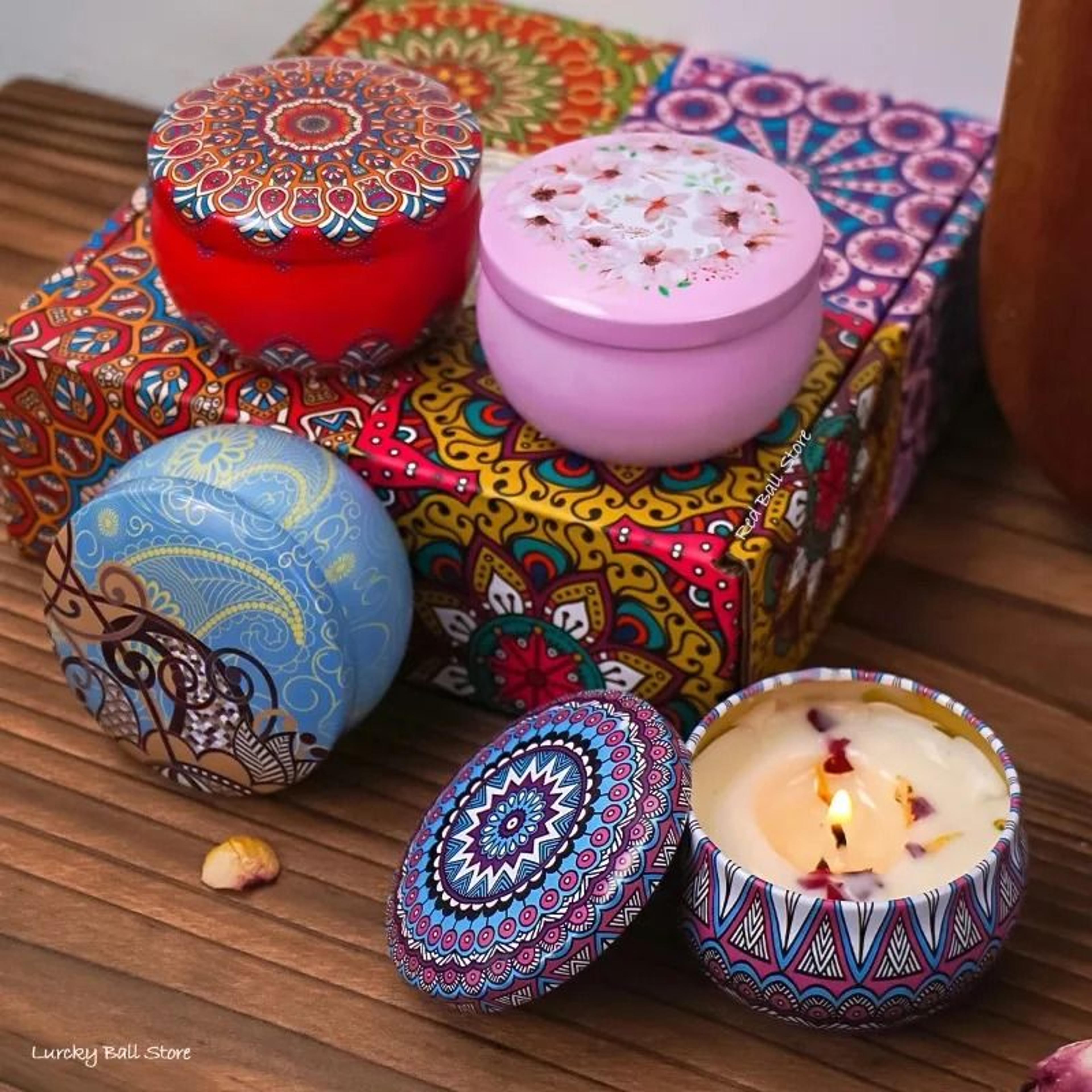 4Piece Islamic Arabian Pattern Scented Candle Set  Smokeless Soy Wax Fragrance Jars 2