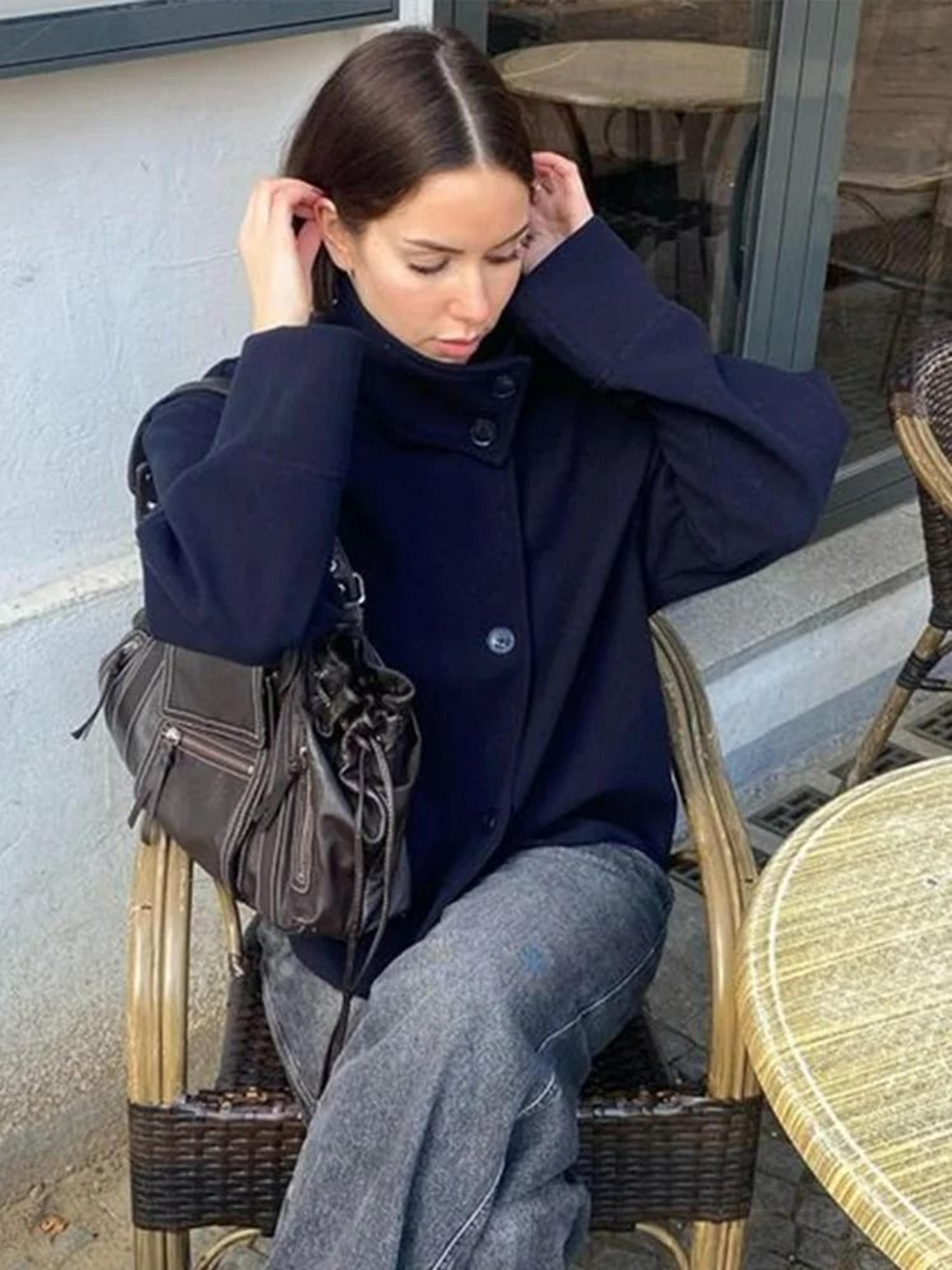 Womens Stand Collar Short Jacket  Elegant SingleBreasted Long Sleeve Spring Coat 2