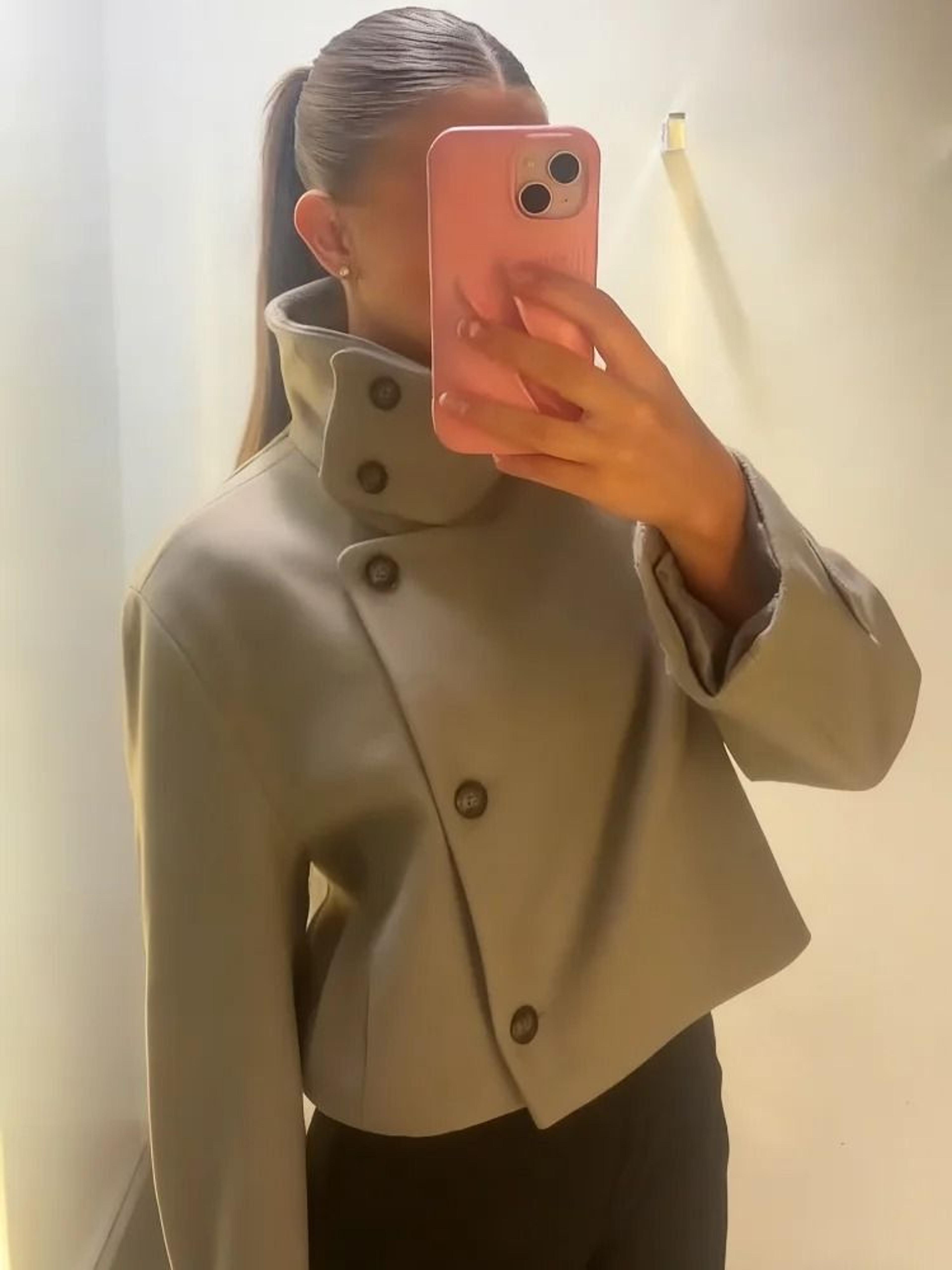 Womens Stand Collar Short Jacket  Elegant SingleBreasted Long Sleeve Spring Coat 5