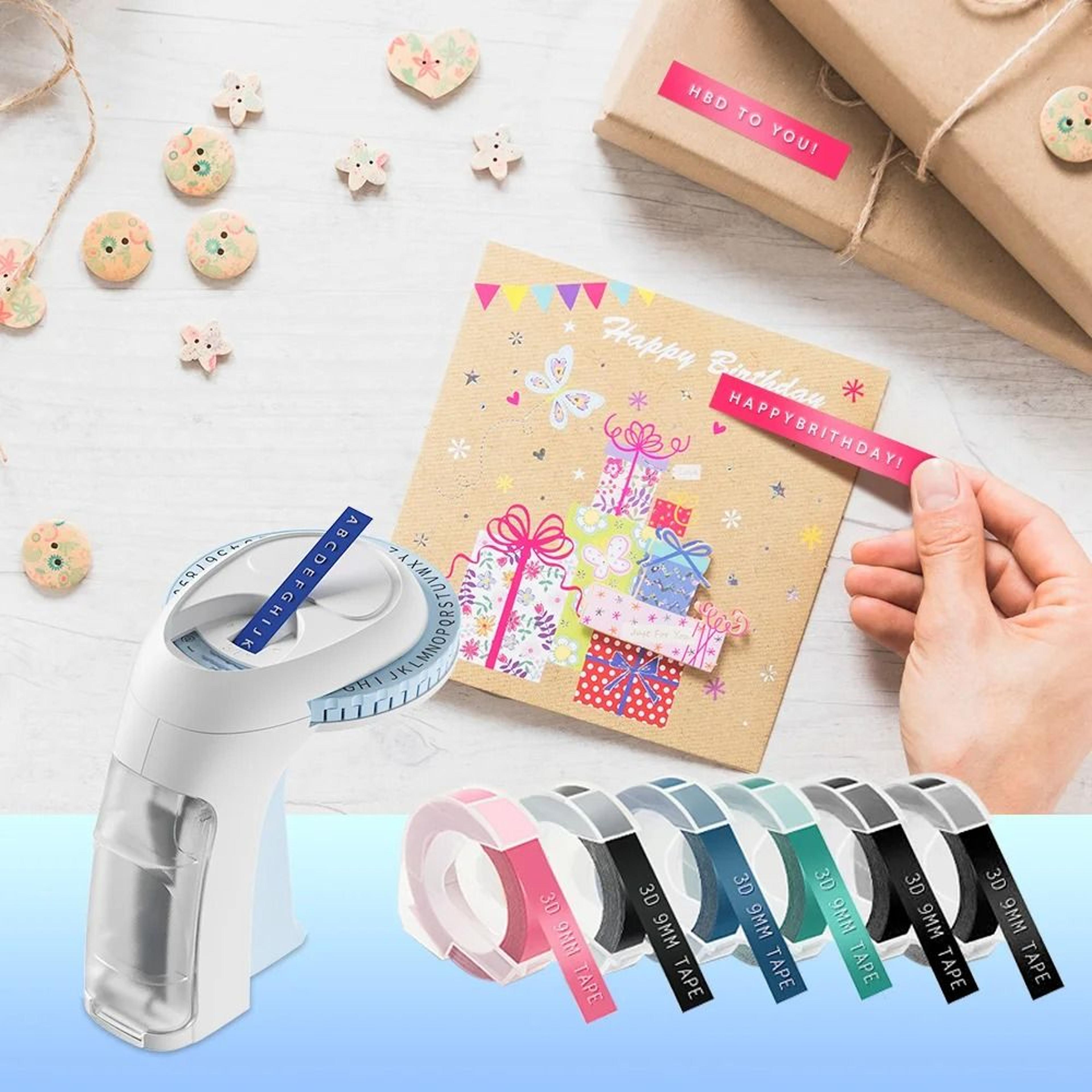 Omega S Handheld Embossing Label Maker  Manual Label Printer With 9mm 3D Tape 4