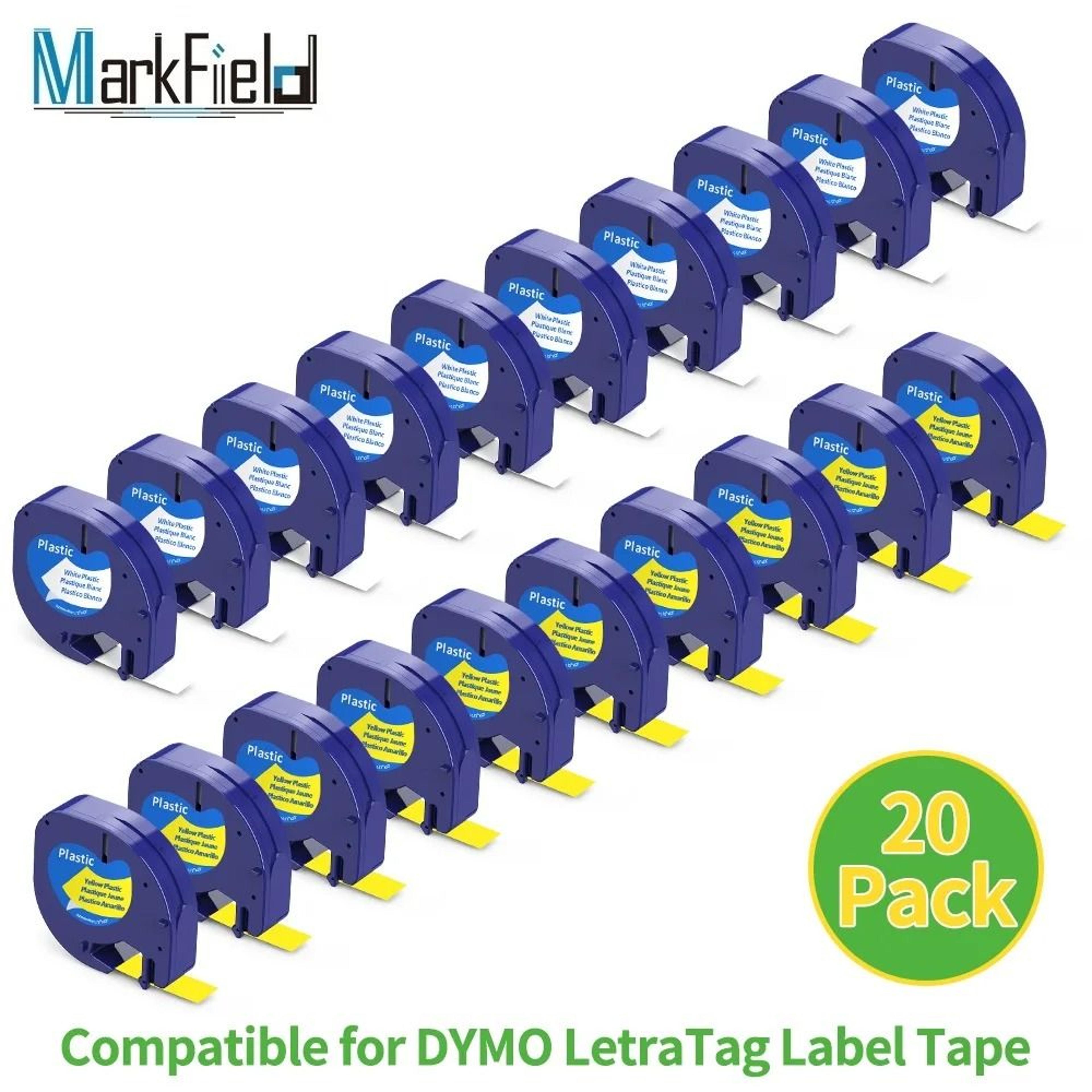12mm plastic label tape cartridges compatible for dymo letratag lt-100h 200b qx50