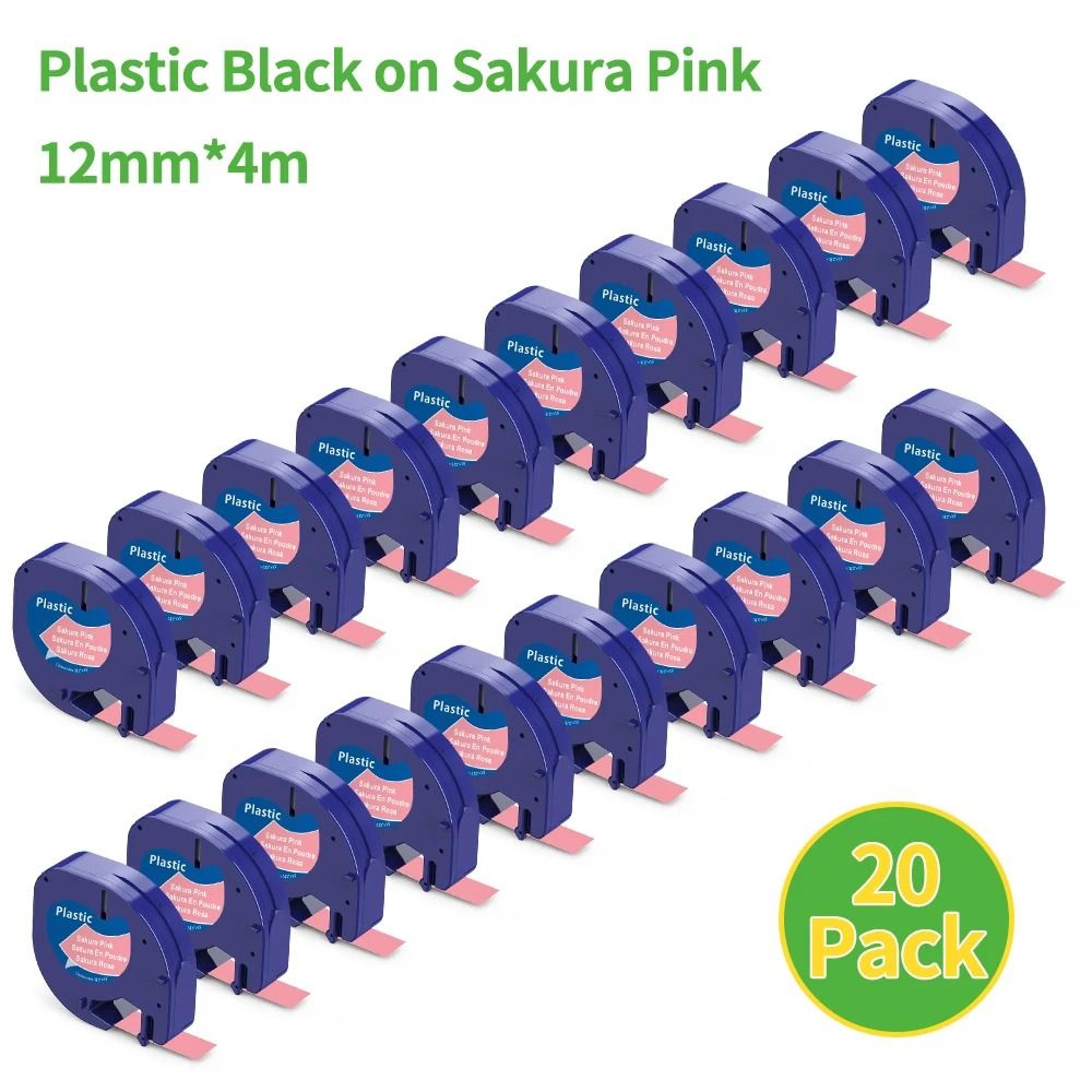 20Pack 12mm Black On Green Compatible Dymo LetraTag Plastic Label Tape Cartridges 91334 91204 12