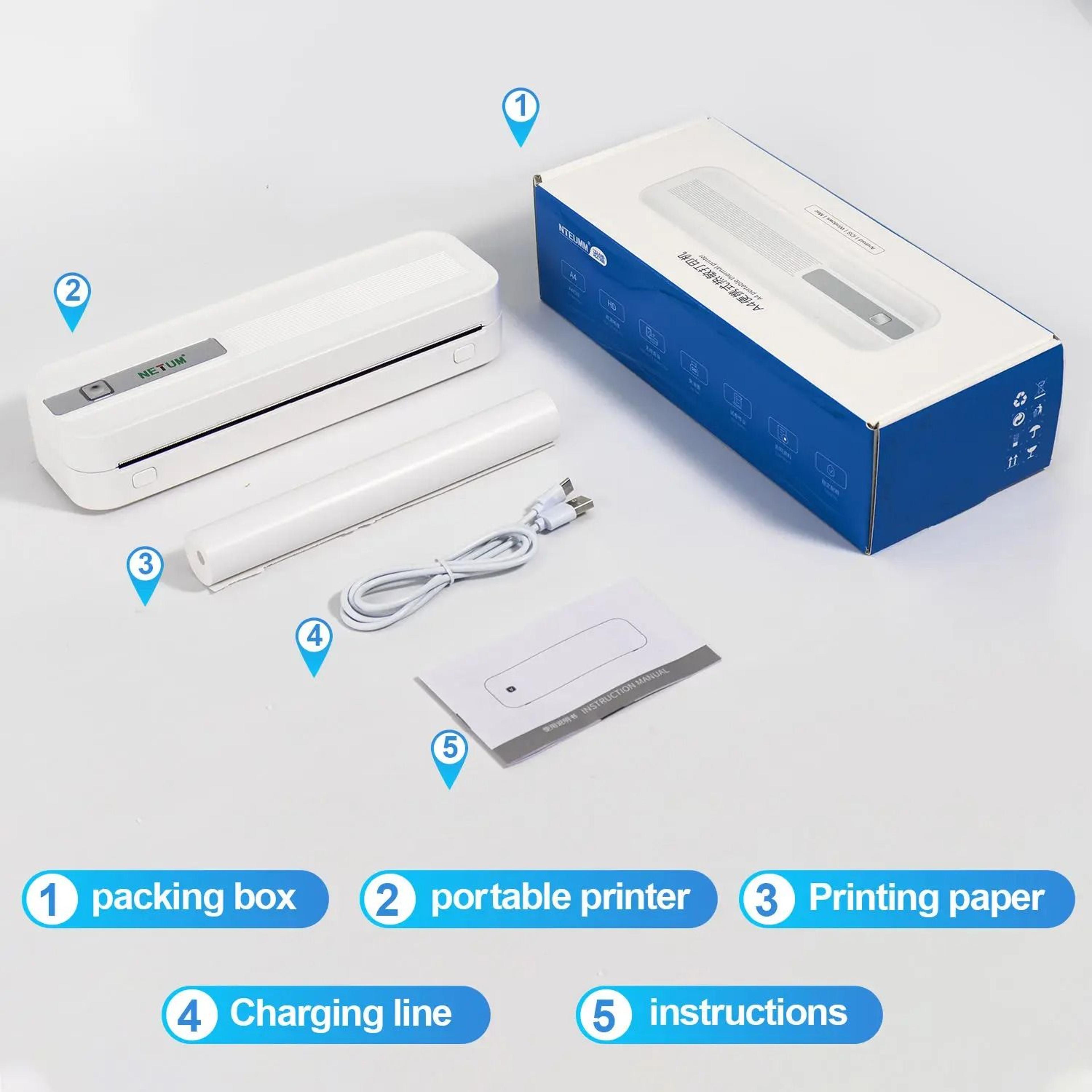 XLP801 Portable Wireless Thermal Printer  Bluetooth Inkless Printer For Phone  PC 5