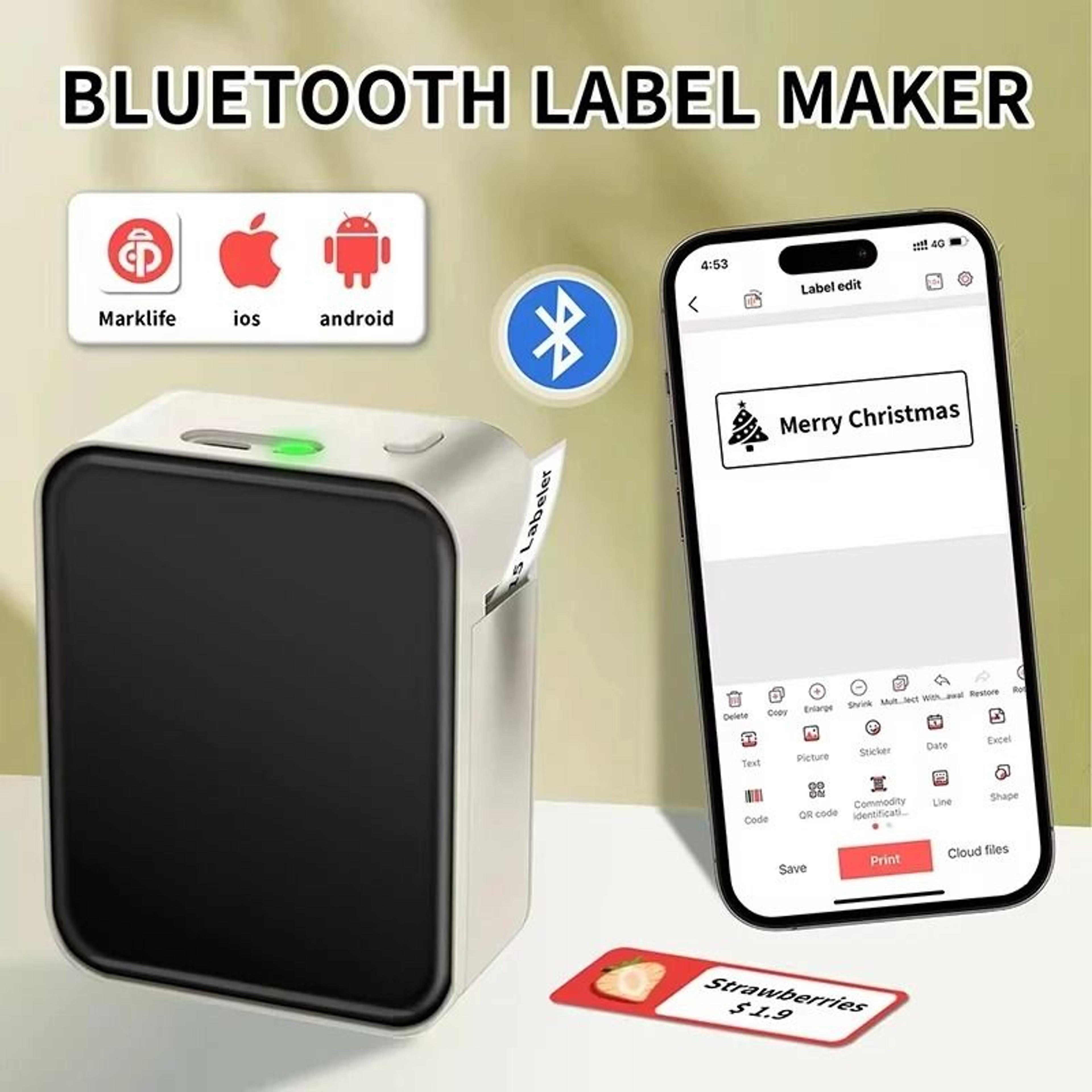 Marklife P15 Mini Portable Label Printer With 3Pack Thermal Adhesive Paper Set 1
