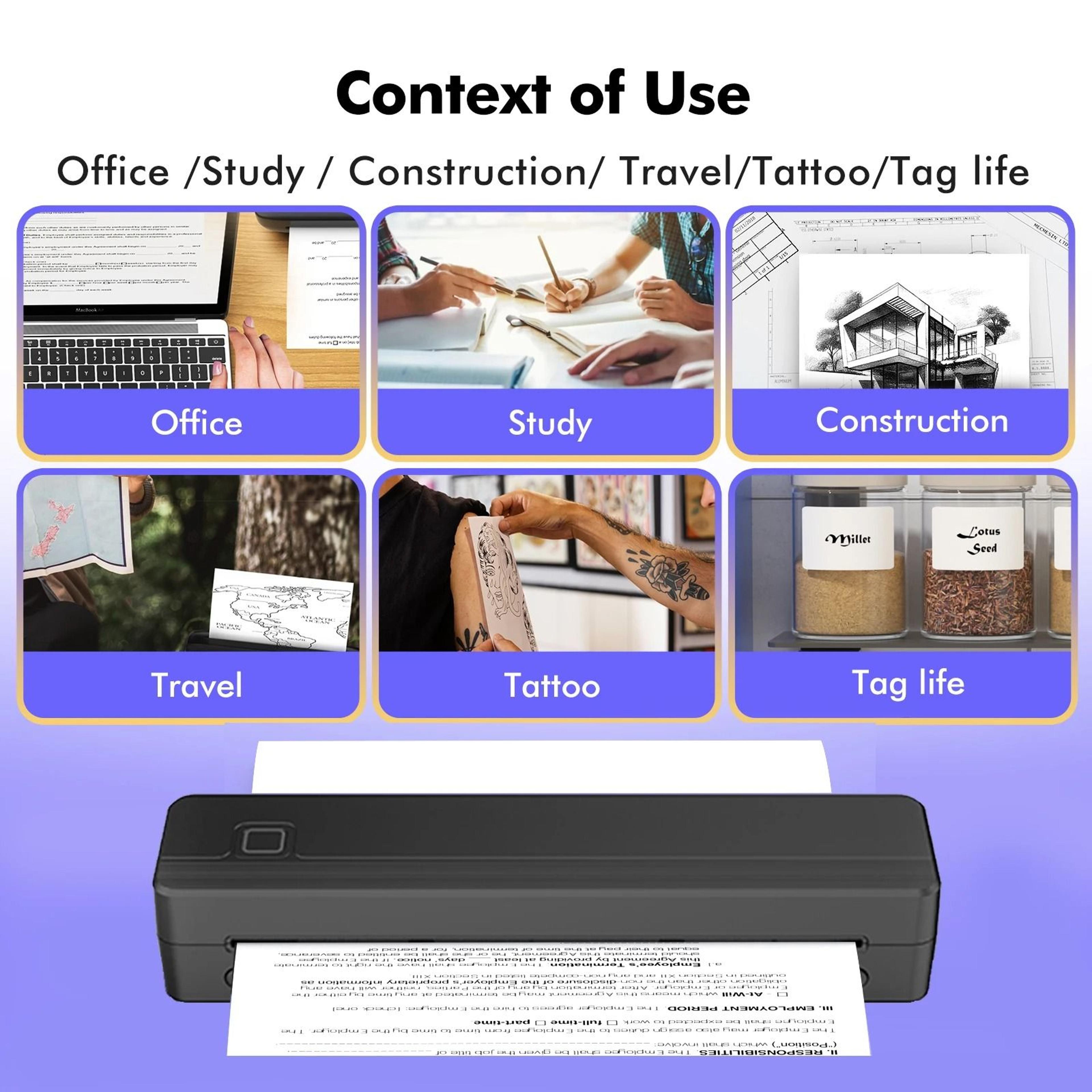 Portable A4 Thermal Bluetooth Tattoo Stencil Printer For Phone  PC 5