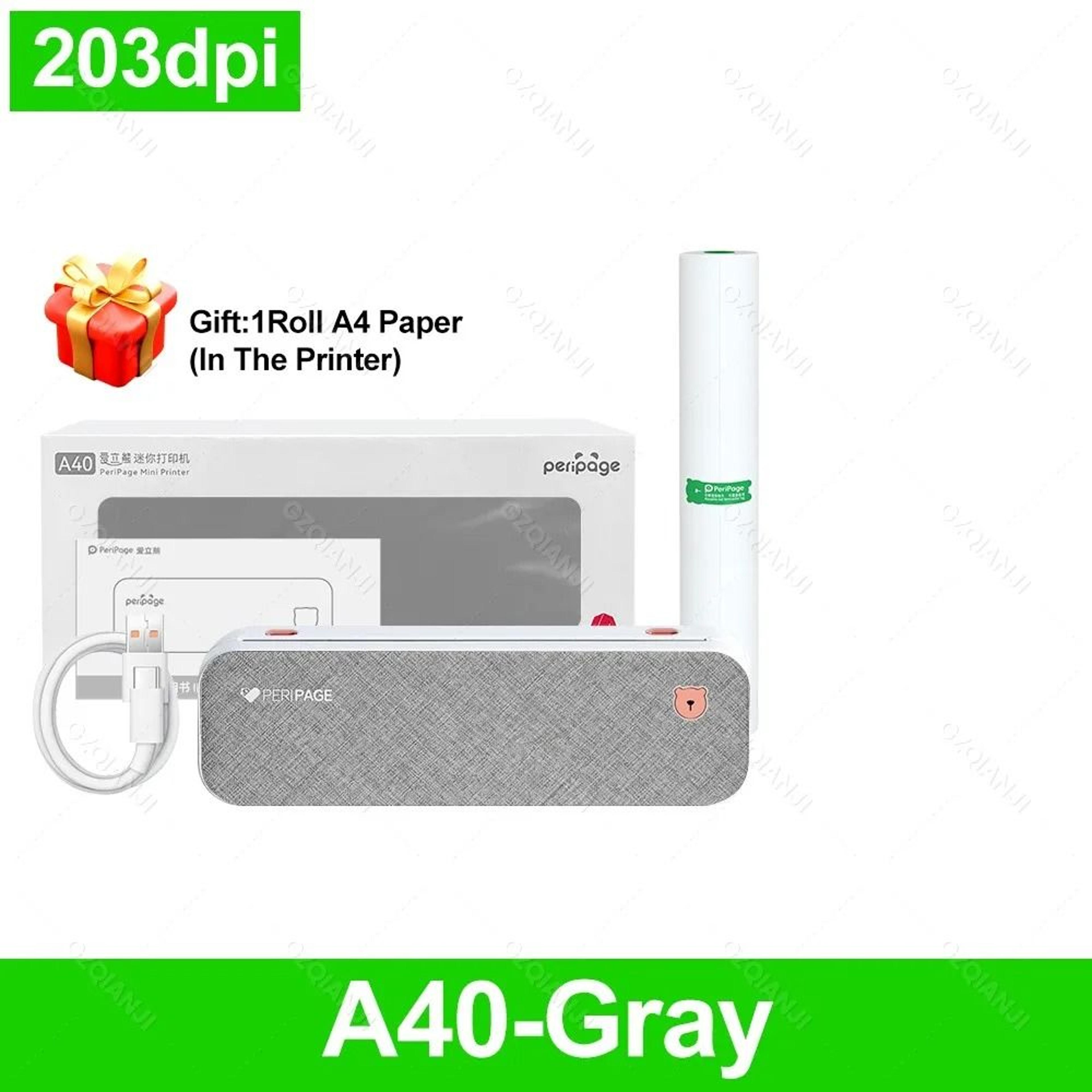 PeriPage A40 304DPI HD Portable Wireless Thermal A4 Printer 6