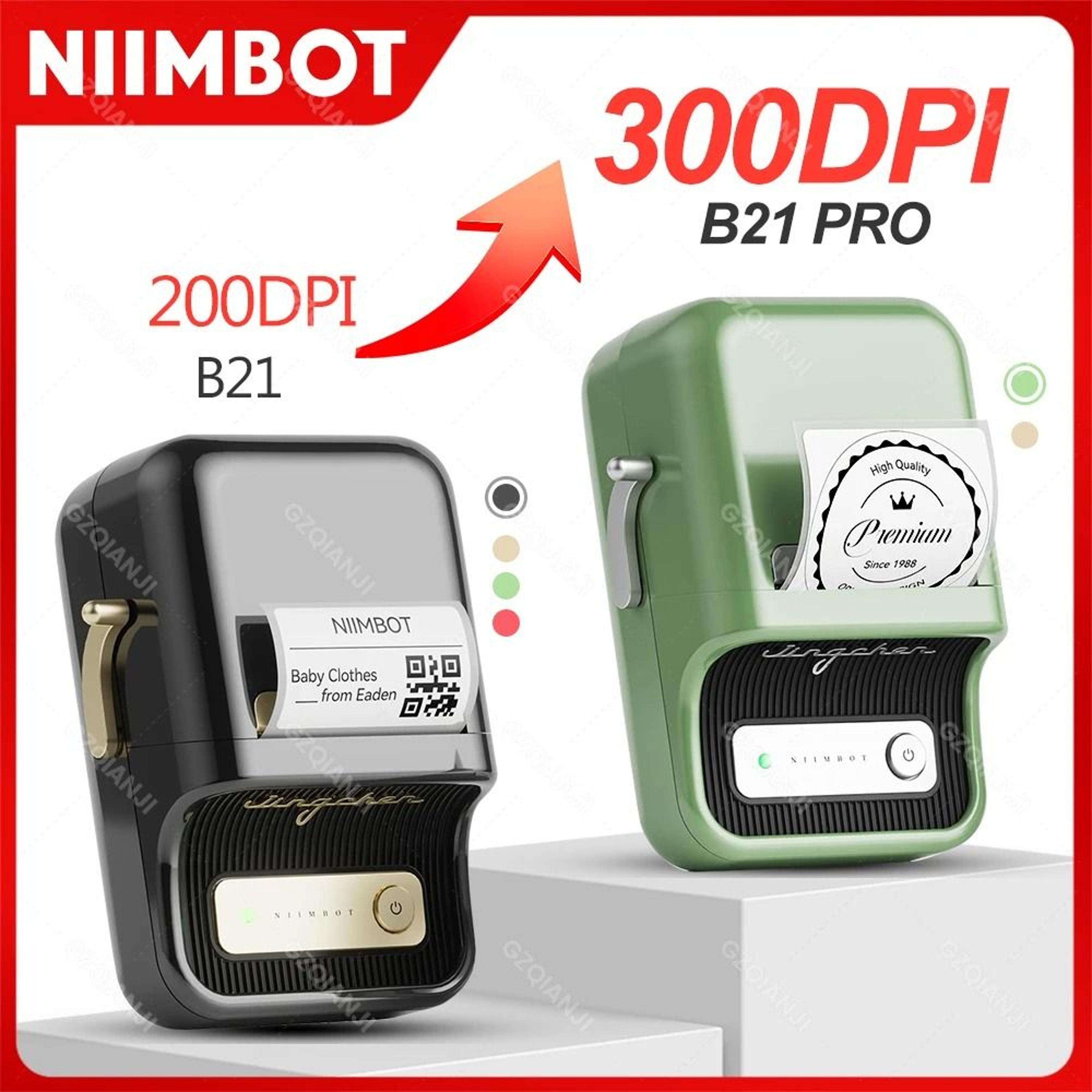 300dpi hd niimbot b21 pro wireless bluetooth thermal label printer (20–50mm)