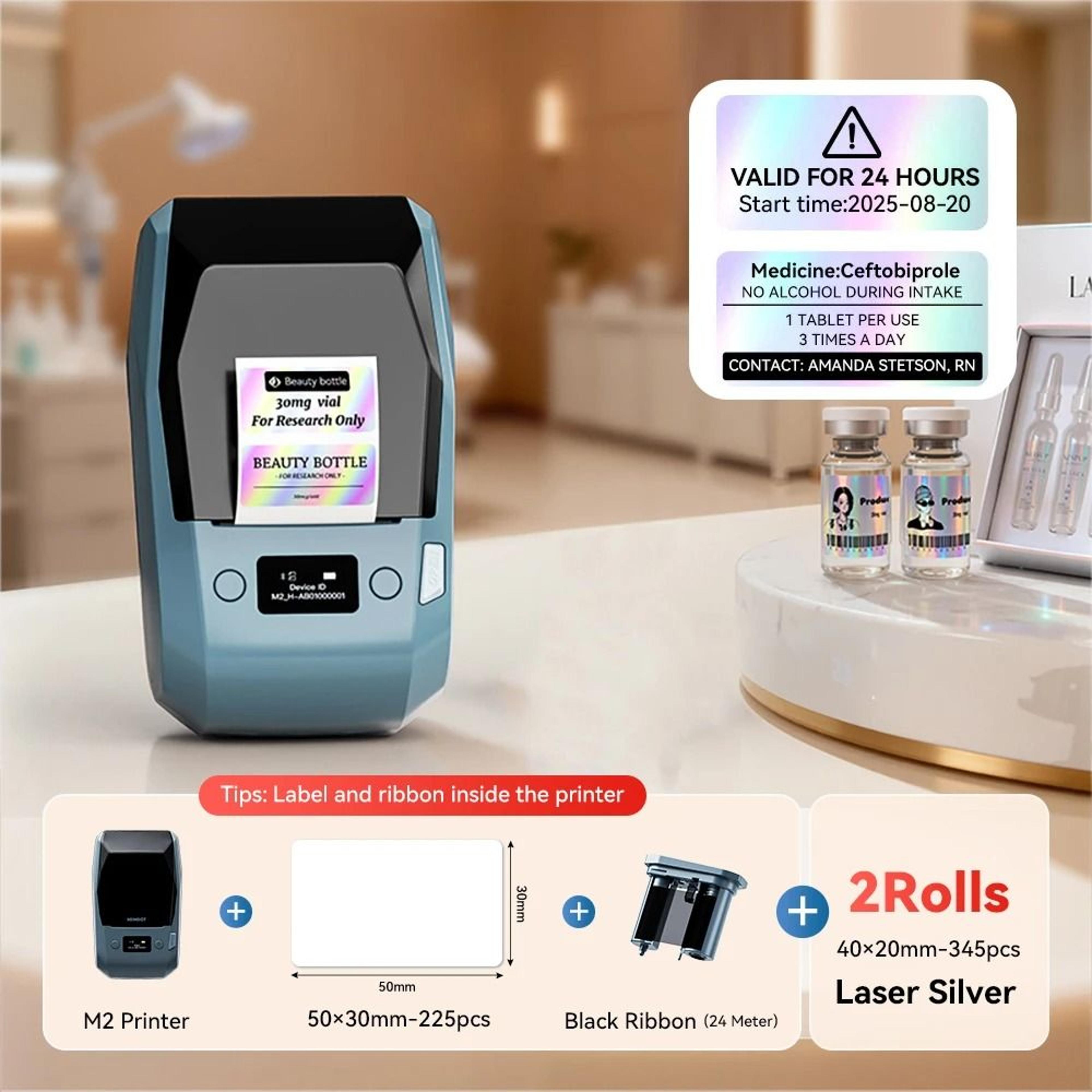 NIIMBOT M2 300DPI HighDefinition Thermal Transfer Label Printer 2050mm 7