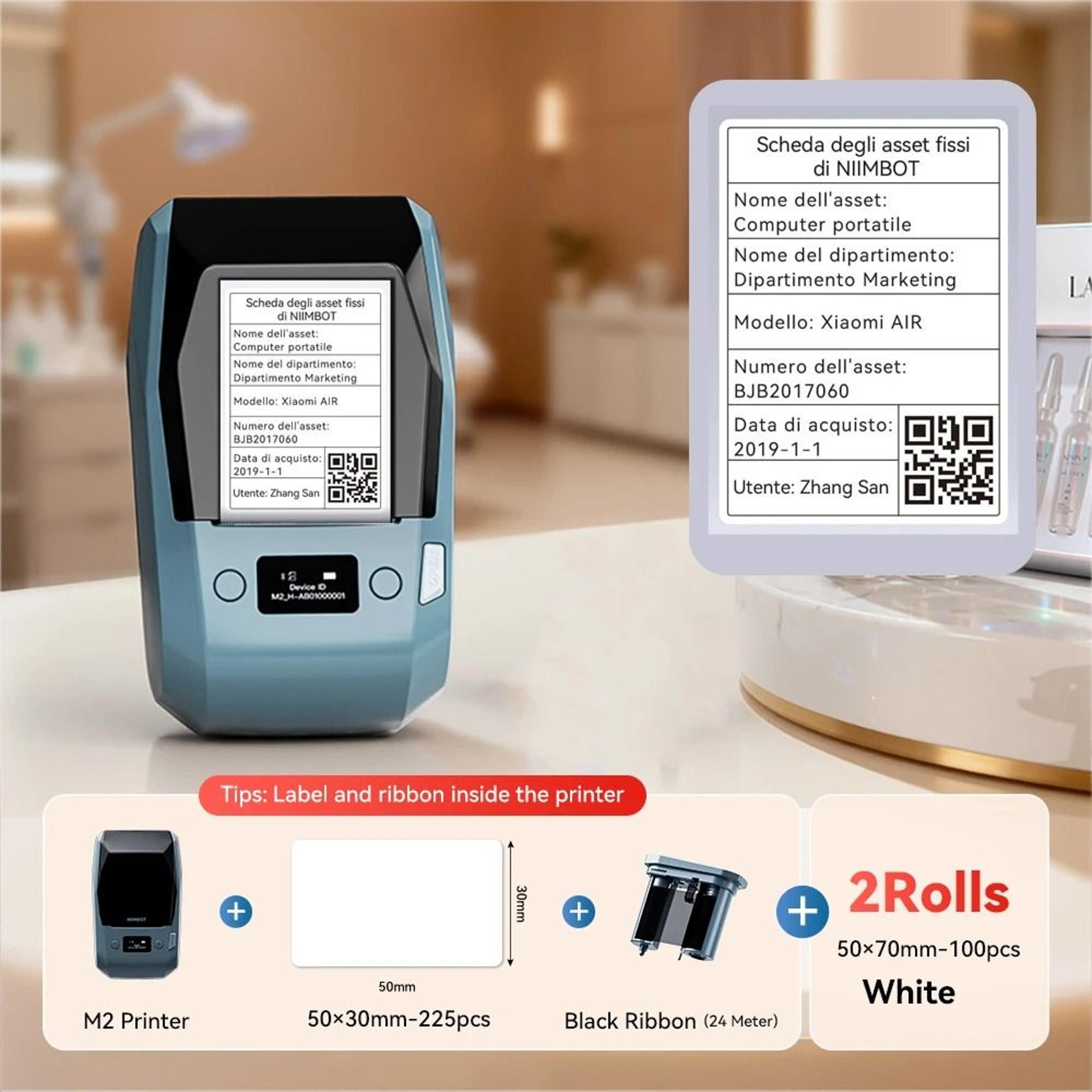 NIIMBOT M2 300DPI HighDefinition Thermal Transfer Label Printer 2050mm 18