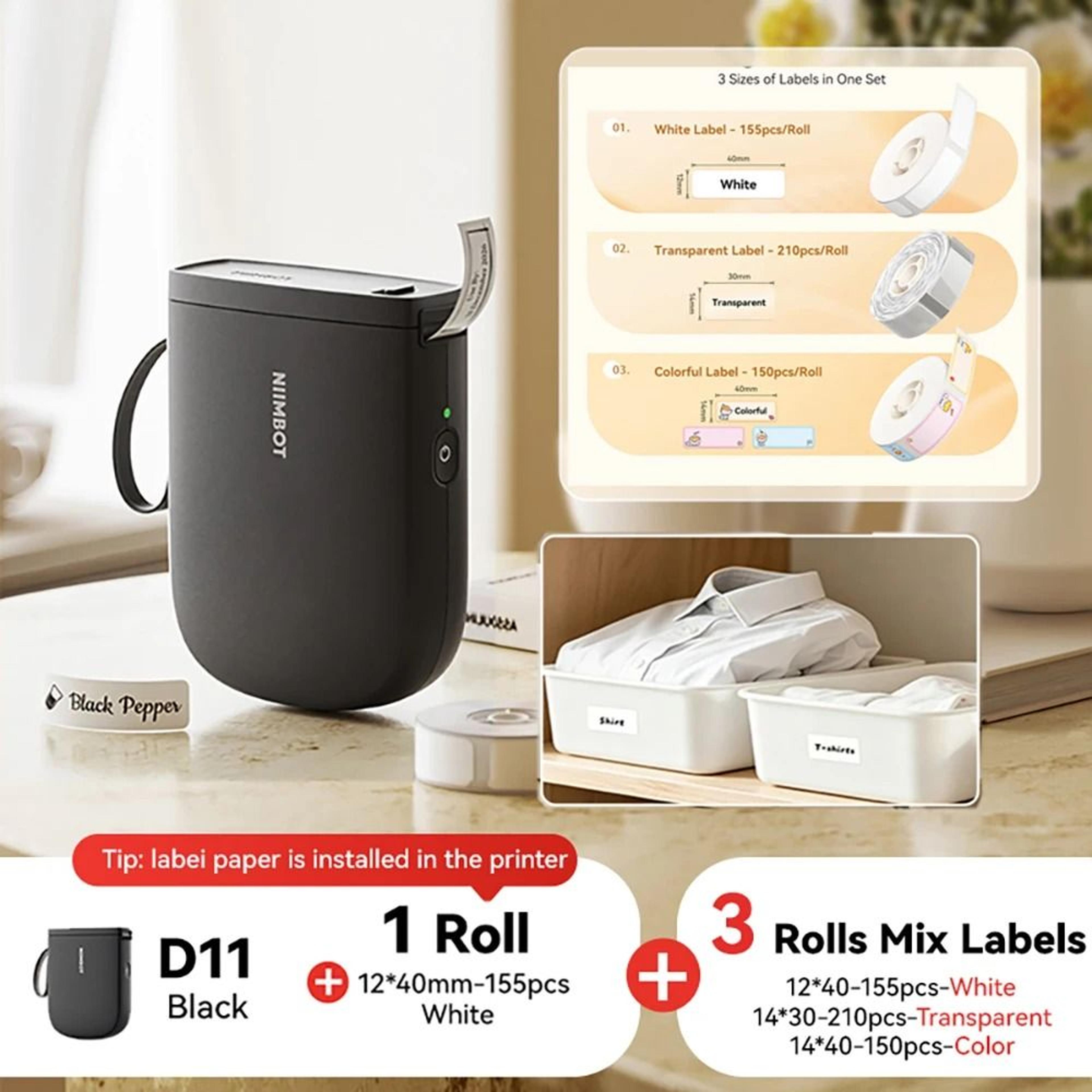 NIIMBOT D11 New Version Mini Portable 300DPI Wireless Thermal Label Printer 10