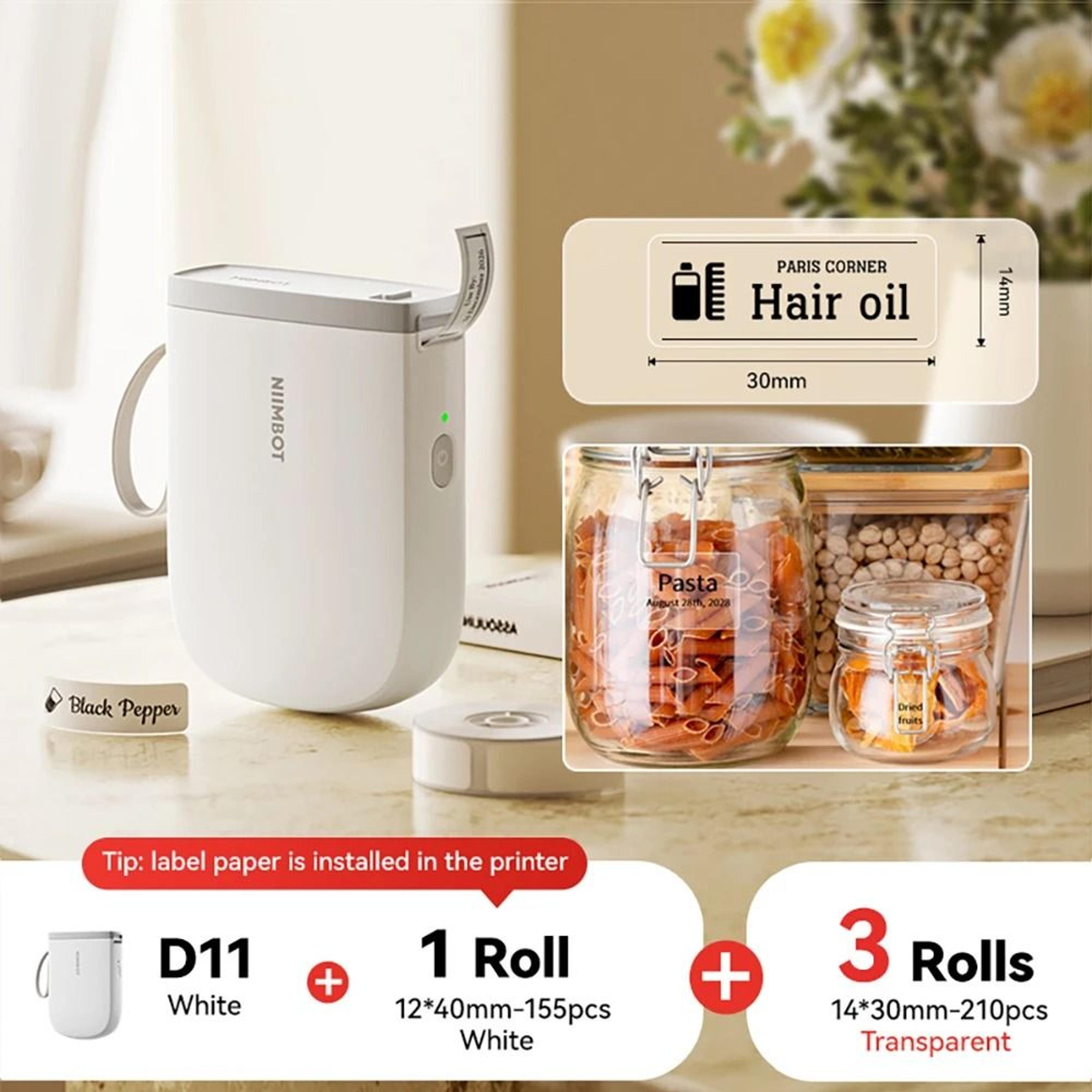 NIIMBOT D11 New Version Mini Portable 300DPI Wireless Thermal Label Printer 25
