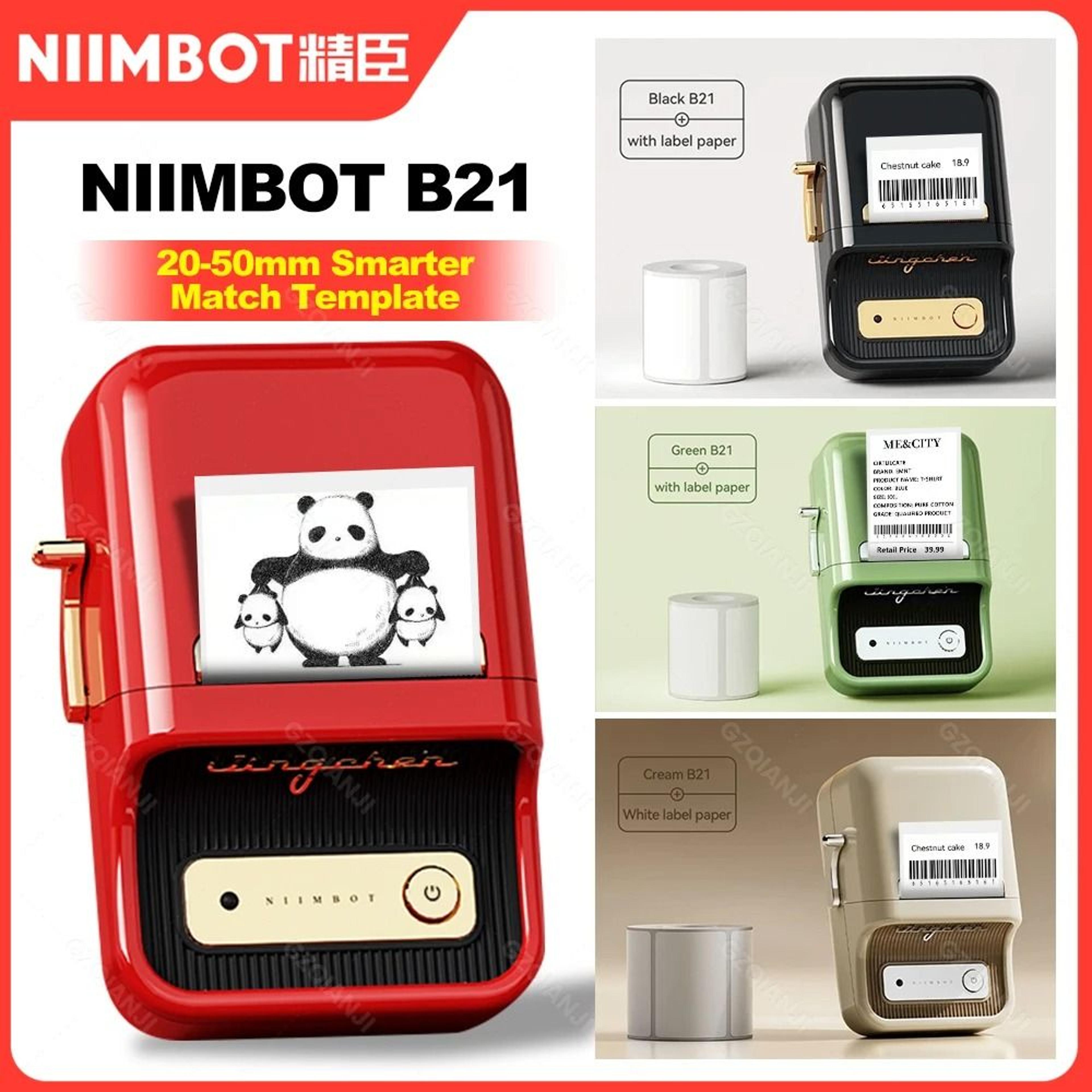 niimbot b21 wireless portable thermal barcode & price tag label printer (20–50mm)
